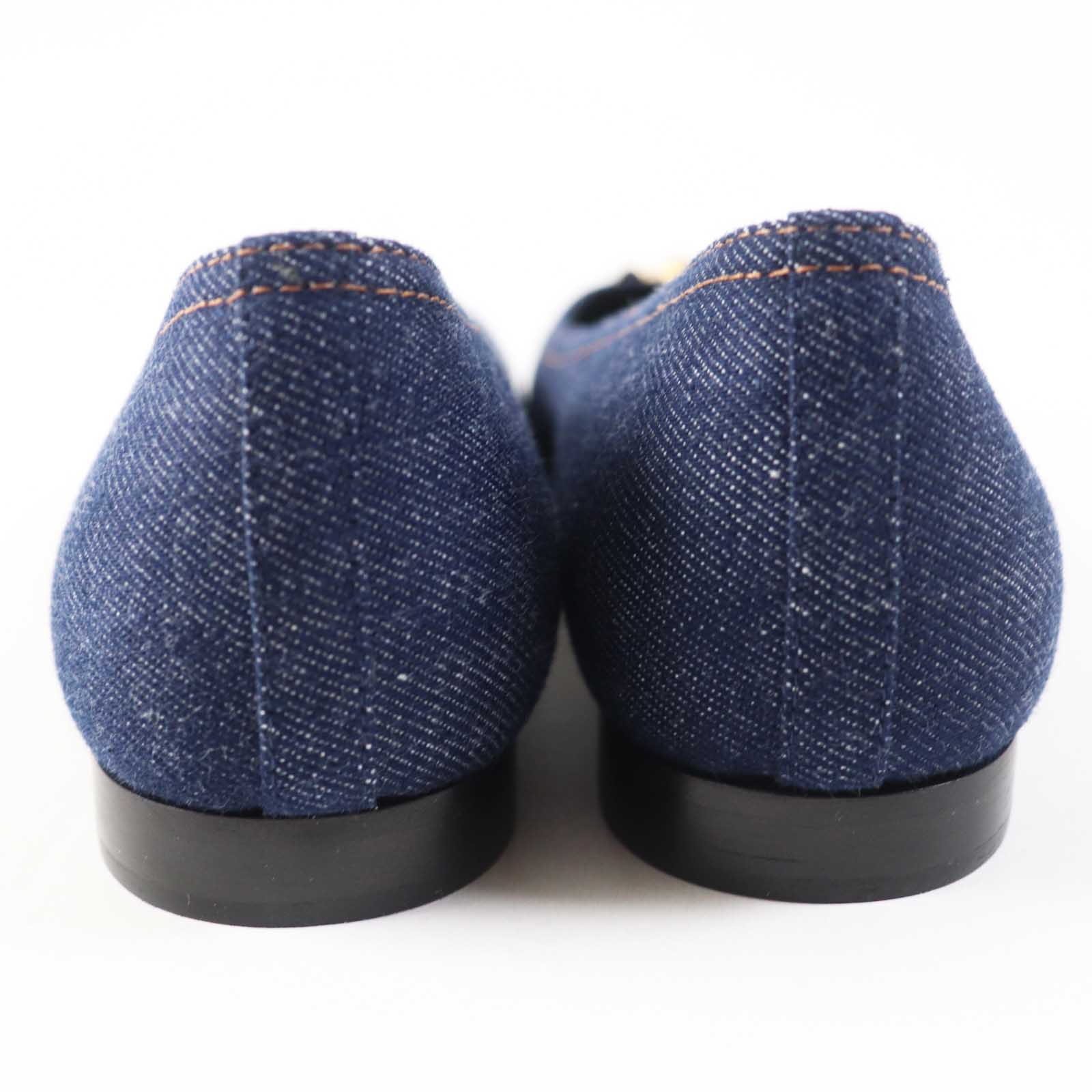 Louis Vuitton Denim Leather Ballerina Shoes