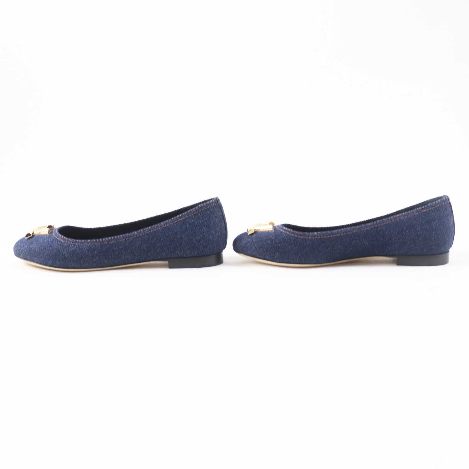 Louis Vuitton Denim Leather Ballerina Shoes