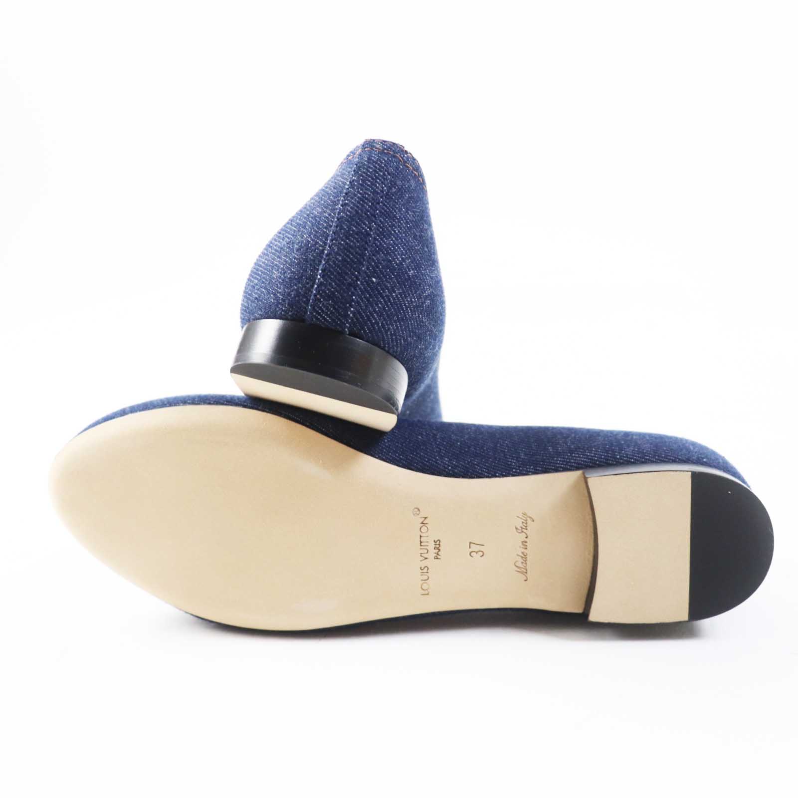 Louis Vuitton Denim Leather Ballerina Shoes