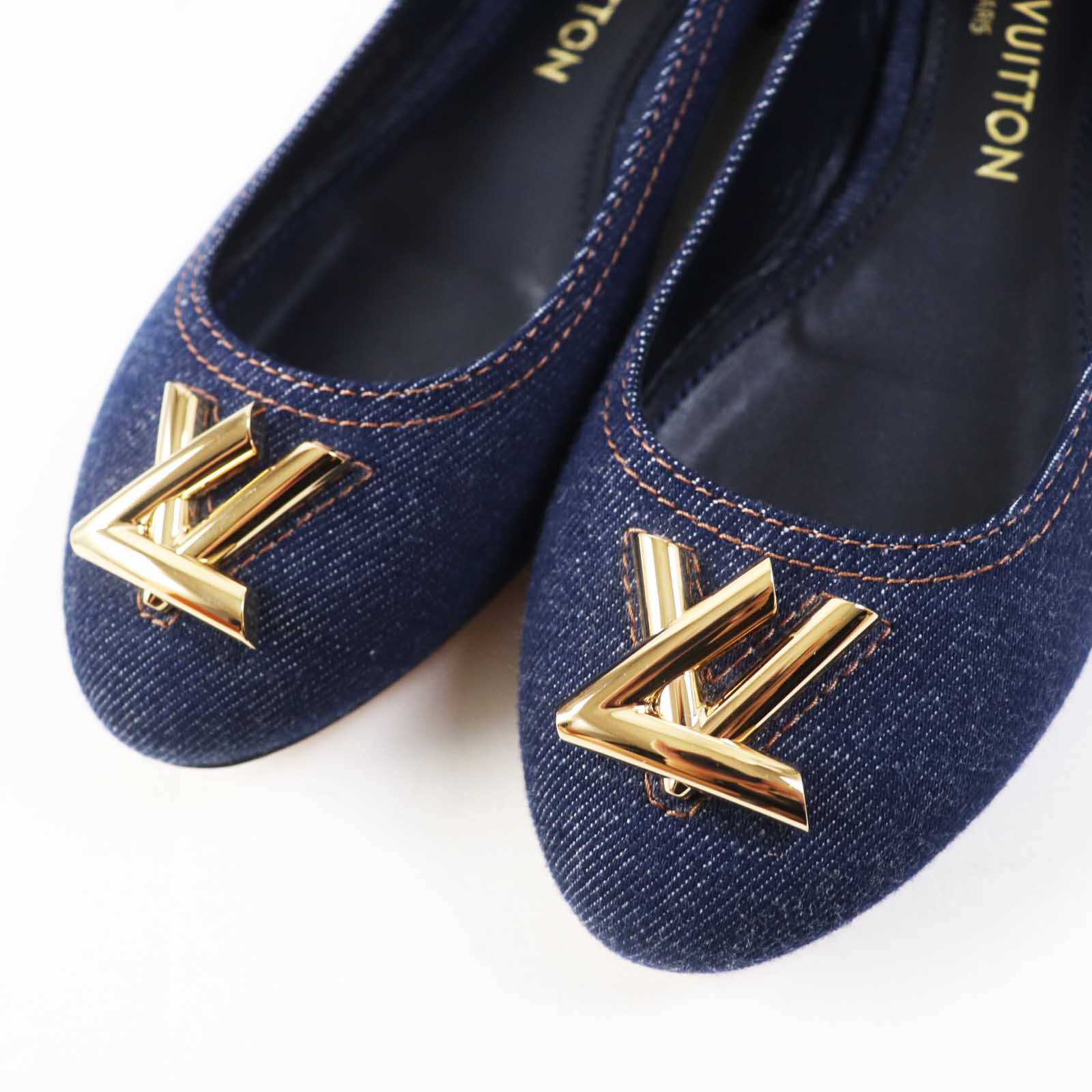 Louis Vuitton Denim Leather Ballerina Shoes