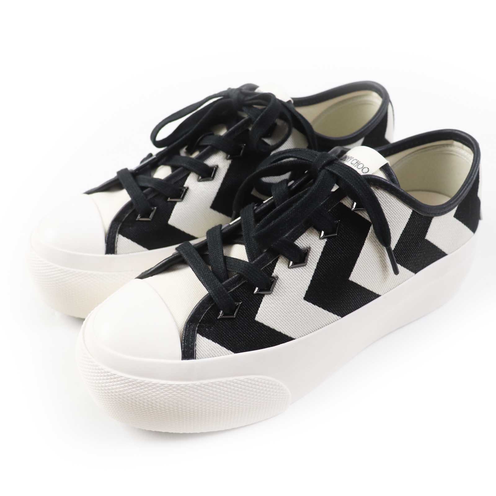 Jimmy Choo Palma Maxi Canvas Leather Sneakers