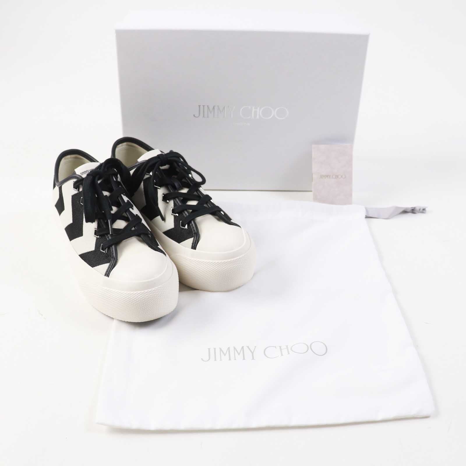 Jimmy Choo Palma Maxi Canvas Leather Sneakers