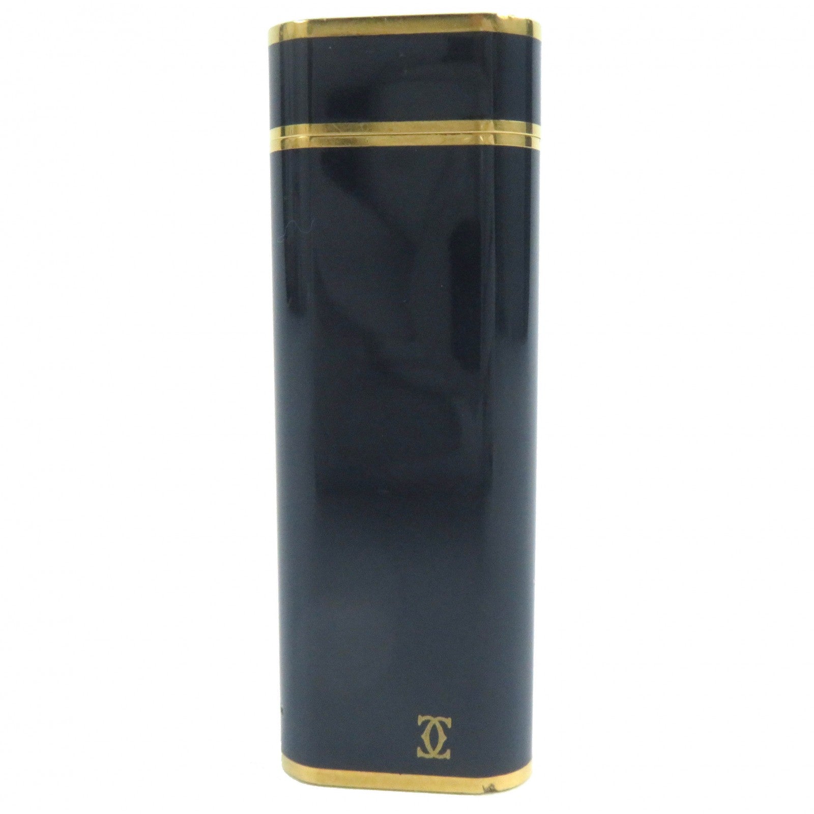 Cartier Lacquer Oval Logo Gaslighter Navy Gold