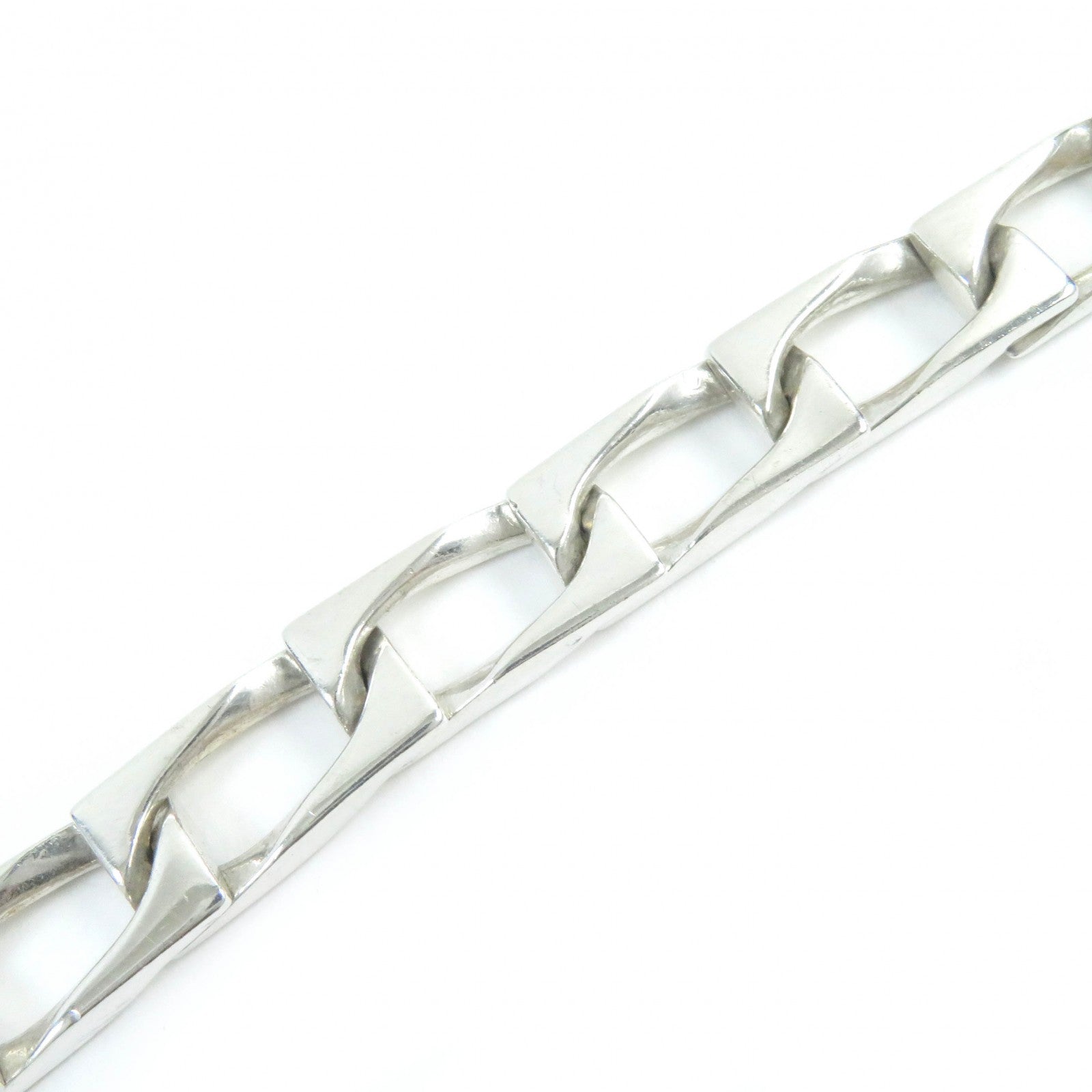 GUCCI Figaro Chain Bracelet T-bar Silver