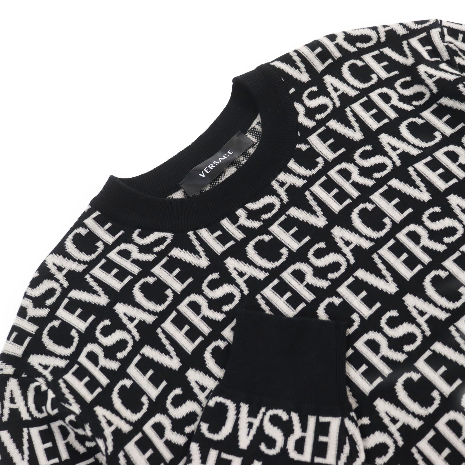 Versace Logo Crew Neck Sweater Black 46