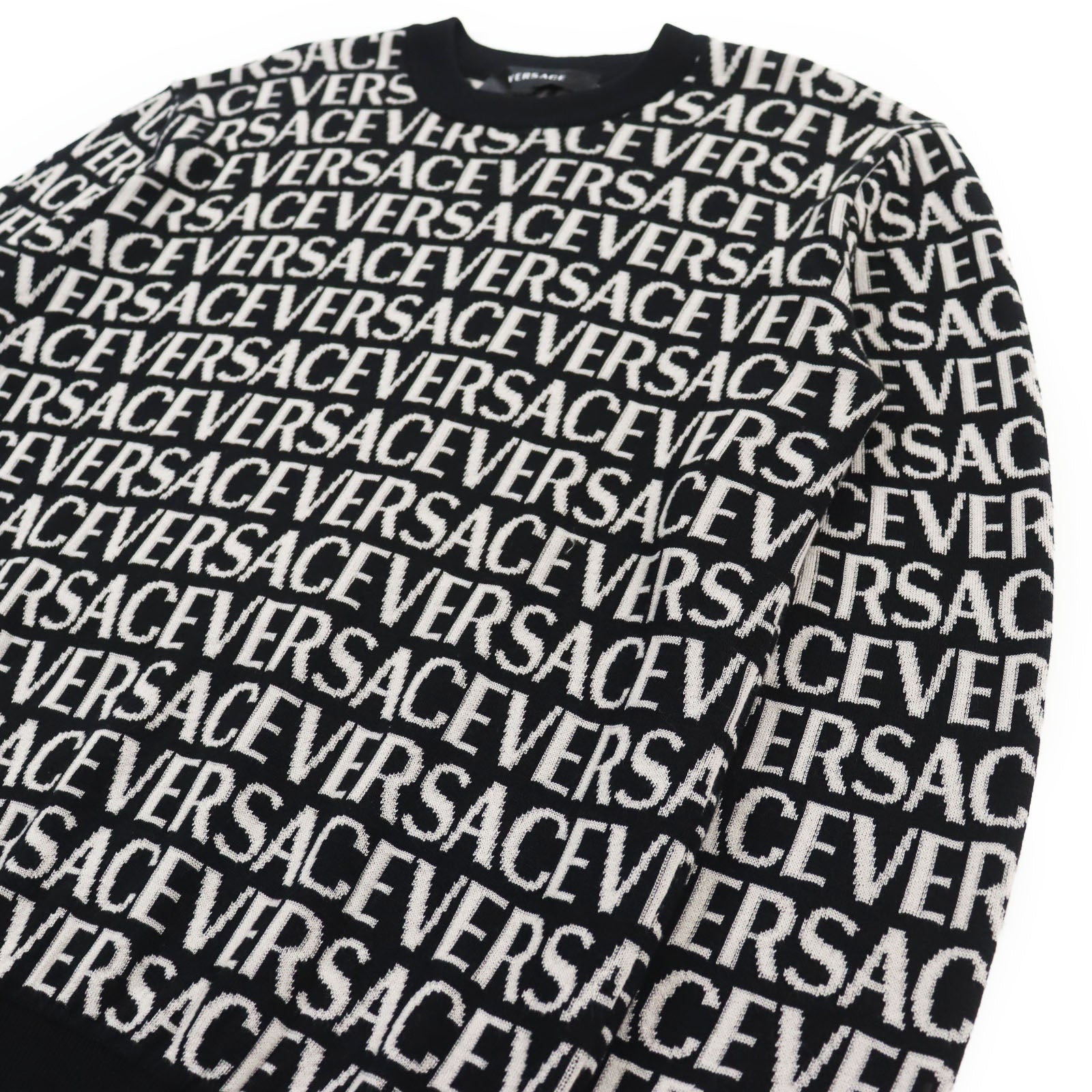 Versace Logo Crew Neck Sweater Black 46