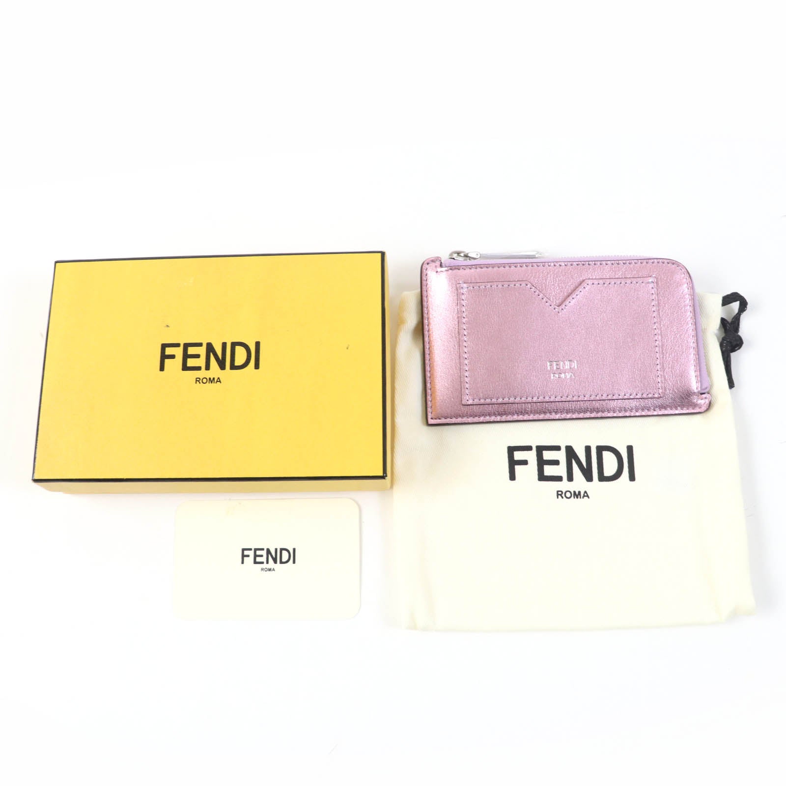 Fendi Peekaboo Logo Leather Card Case 8M0489