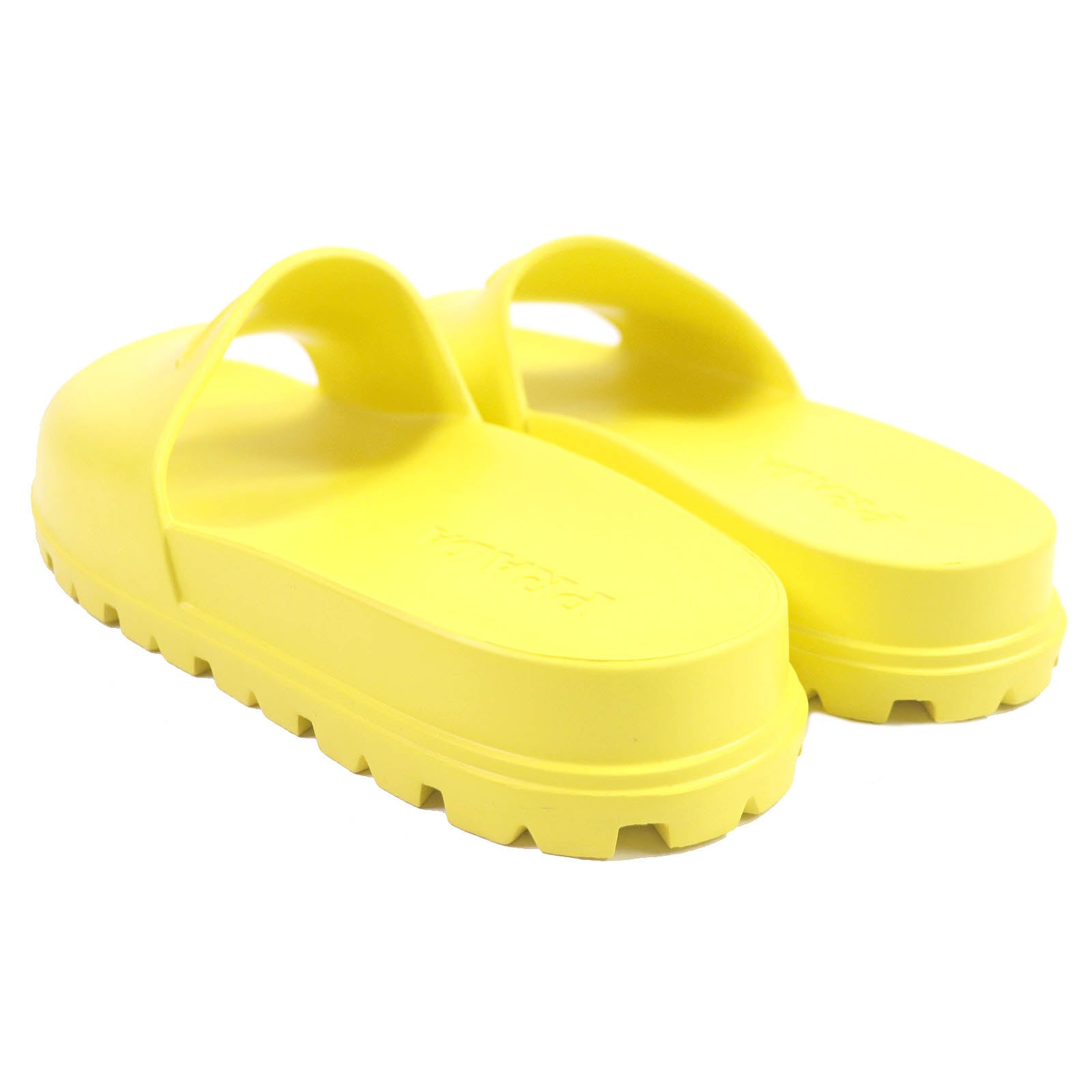 Prada Triangle Logo Rubber Sandals Yellow 43