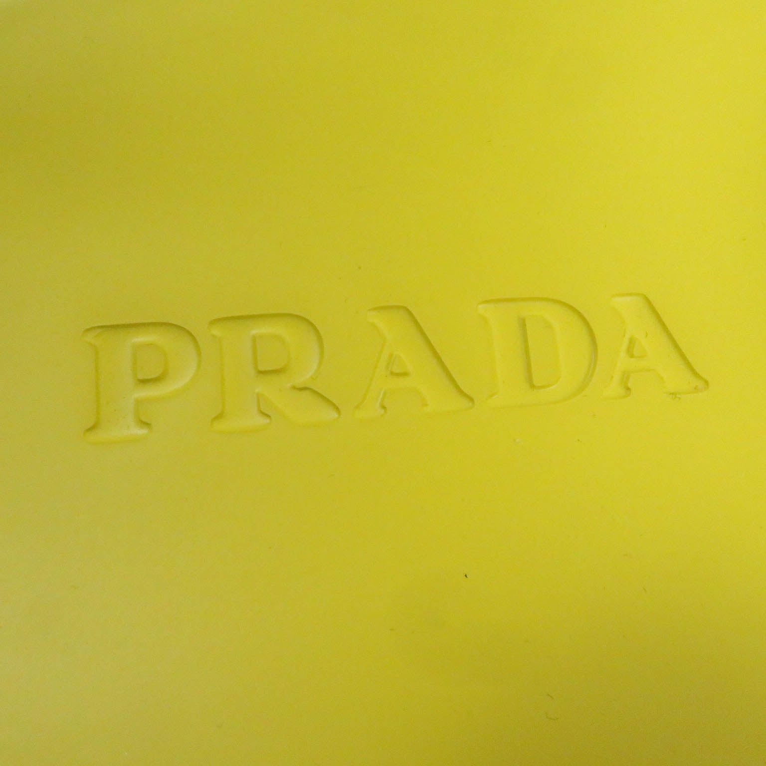 Prada Triangle Logo Rubber Sandals Yellow 43