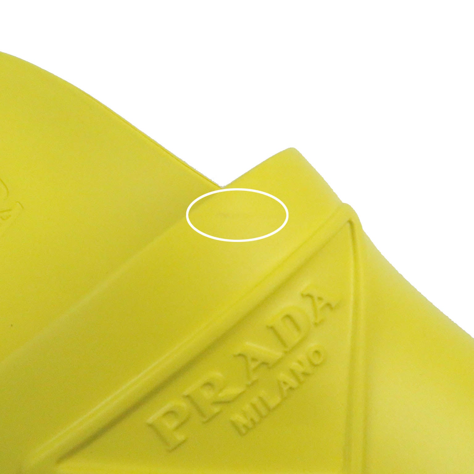 Prada Triangle Logo Rubber Sandals Yellow 43