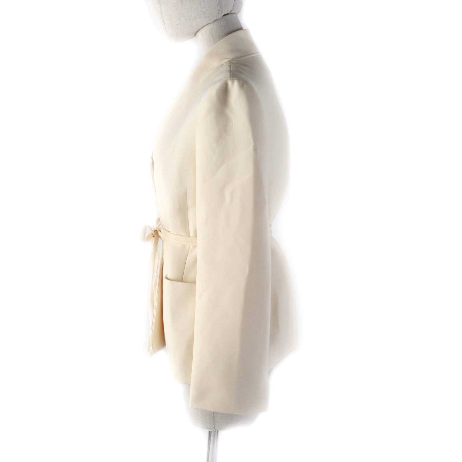 Dior Wool Silk Ribbon Jacket Off White 34