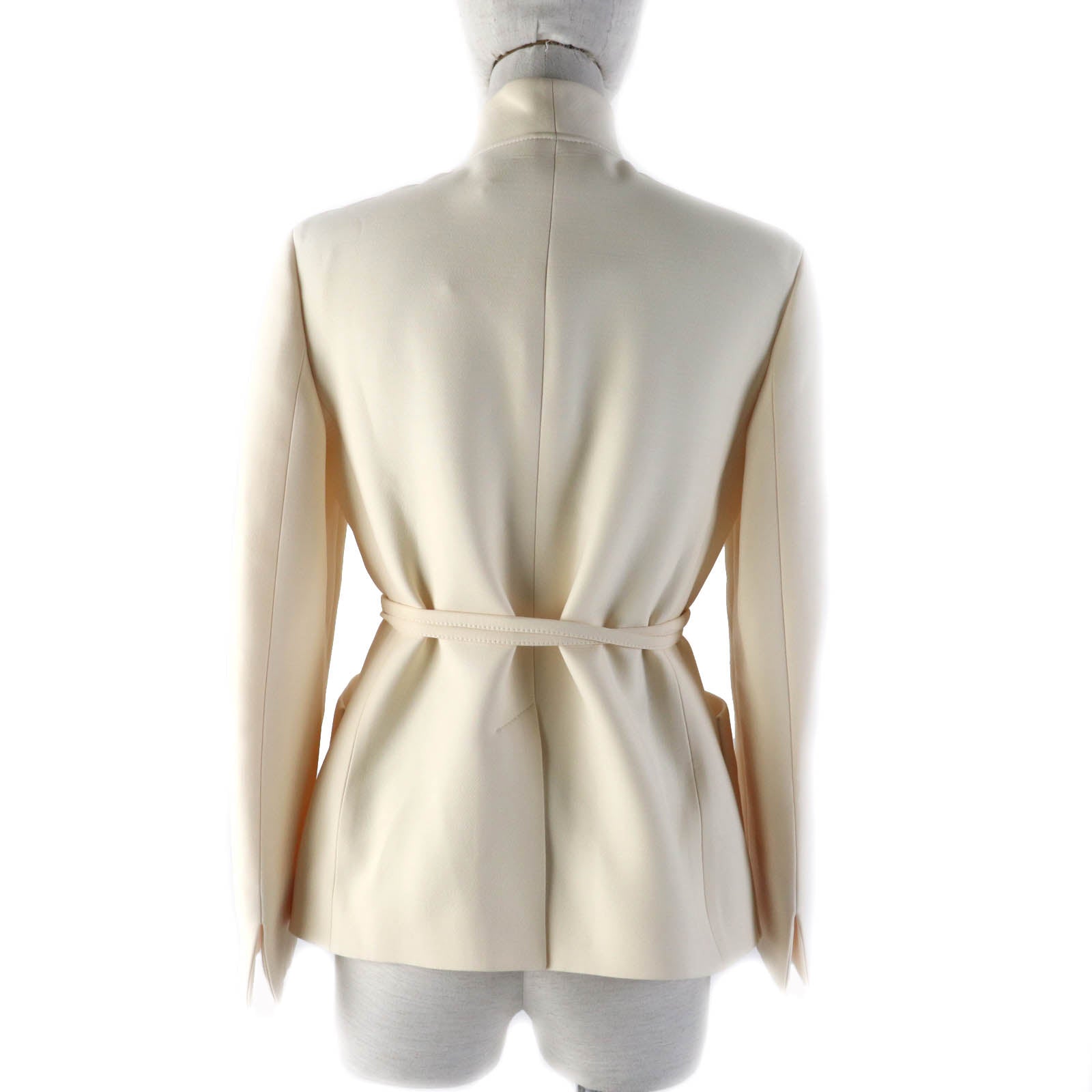 Dior Wool Silk Ribbon Jacket Off White 34