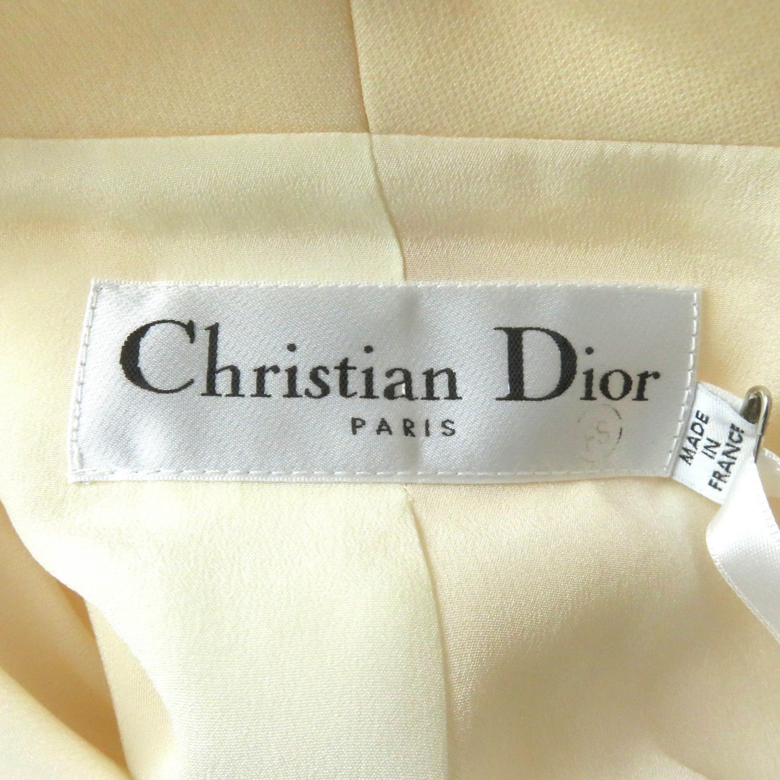 Dior Wool Silk Ribbon Jacket Off White 34