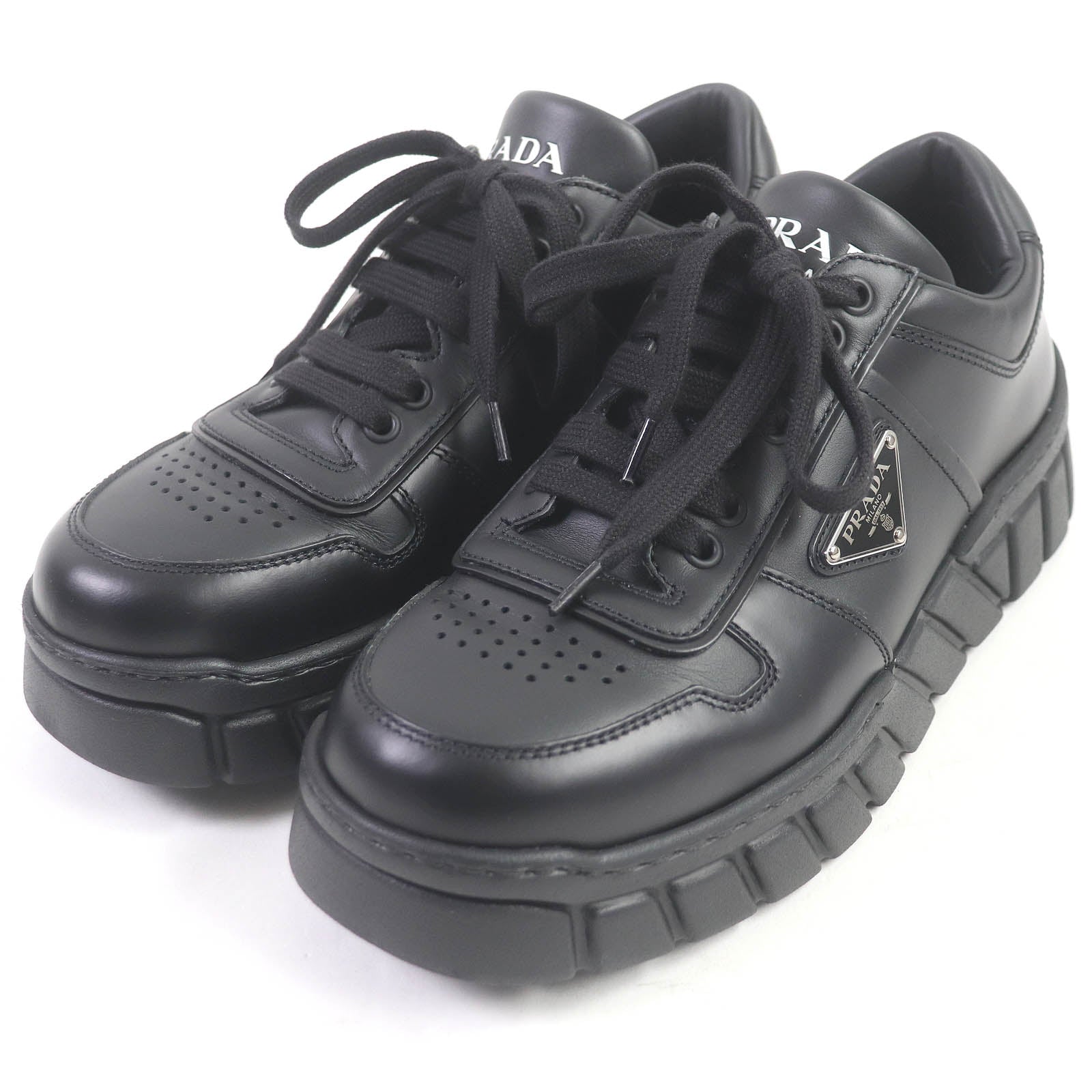 Prada Leather Sneakers 2EE378 Black