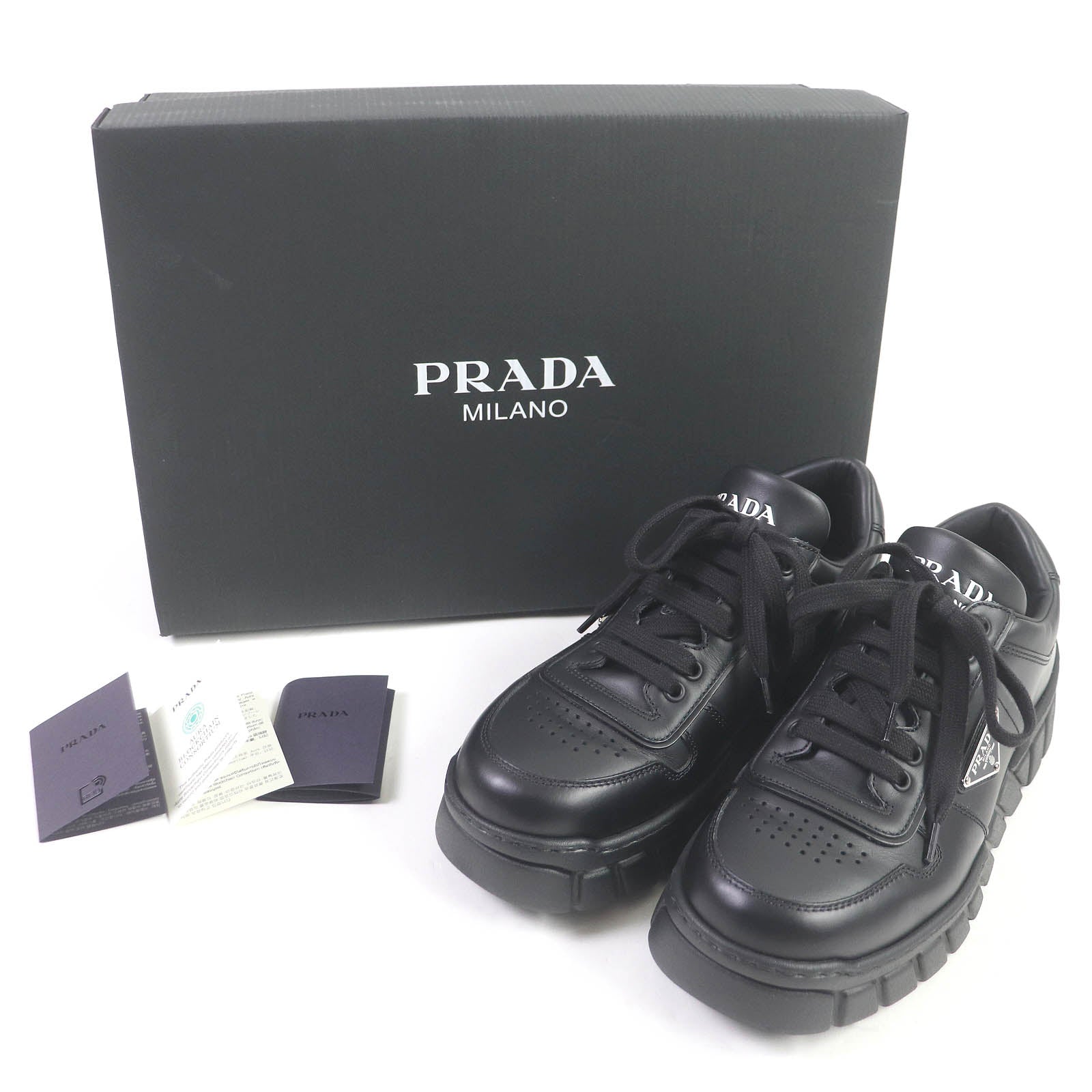 Prada Leather Sneakers 2EE378 Black