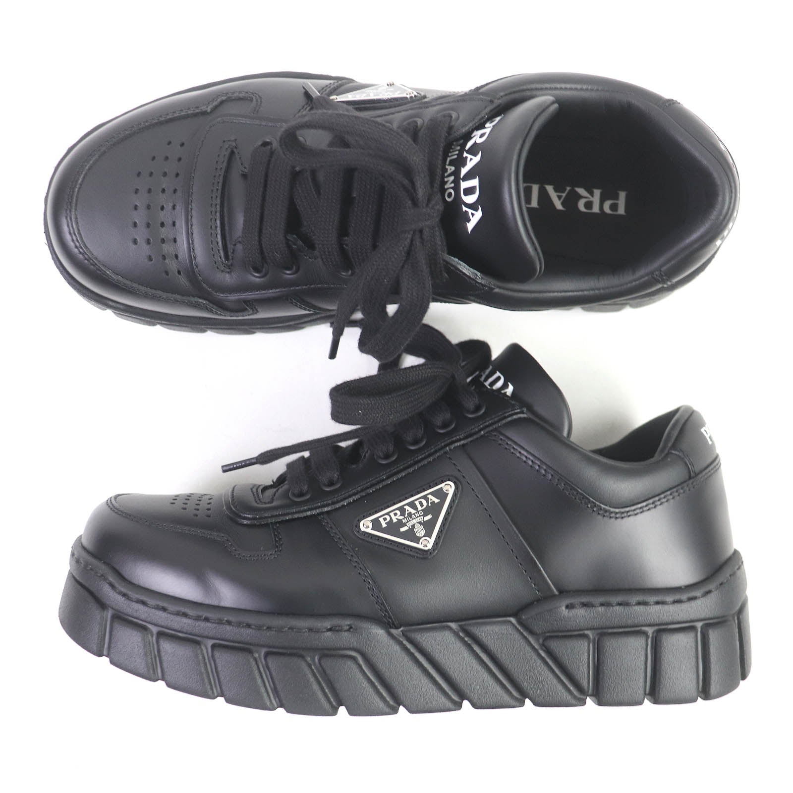 Prada Leather Sneakers 2EE378 Black