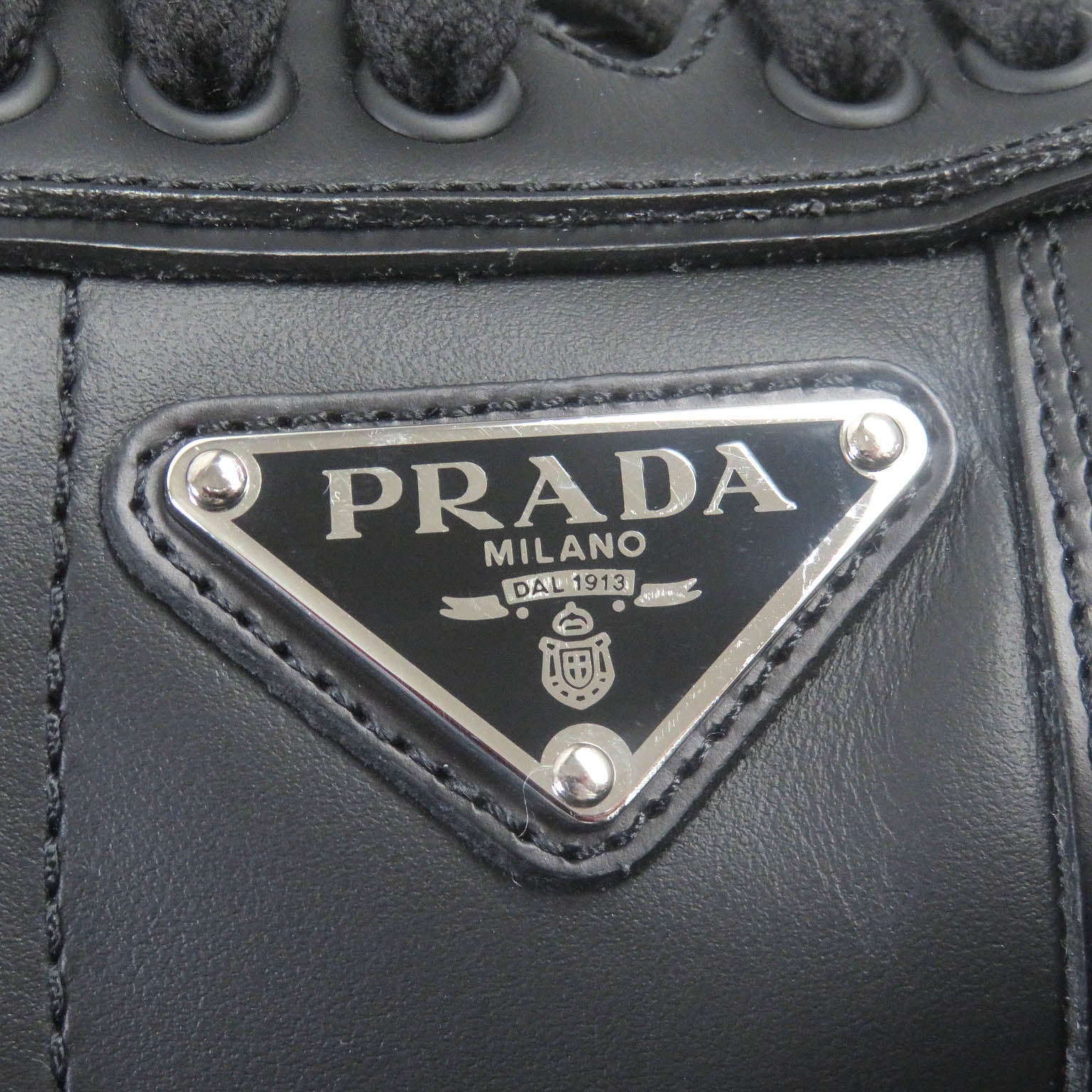 Prada Leather Sneakers 2EE378 Black