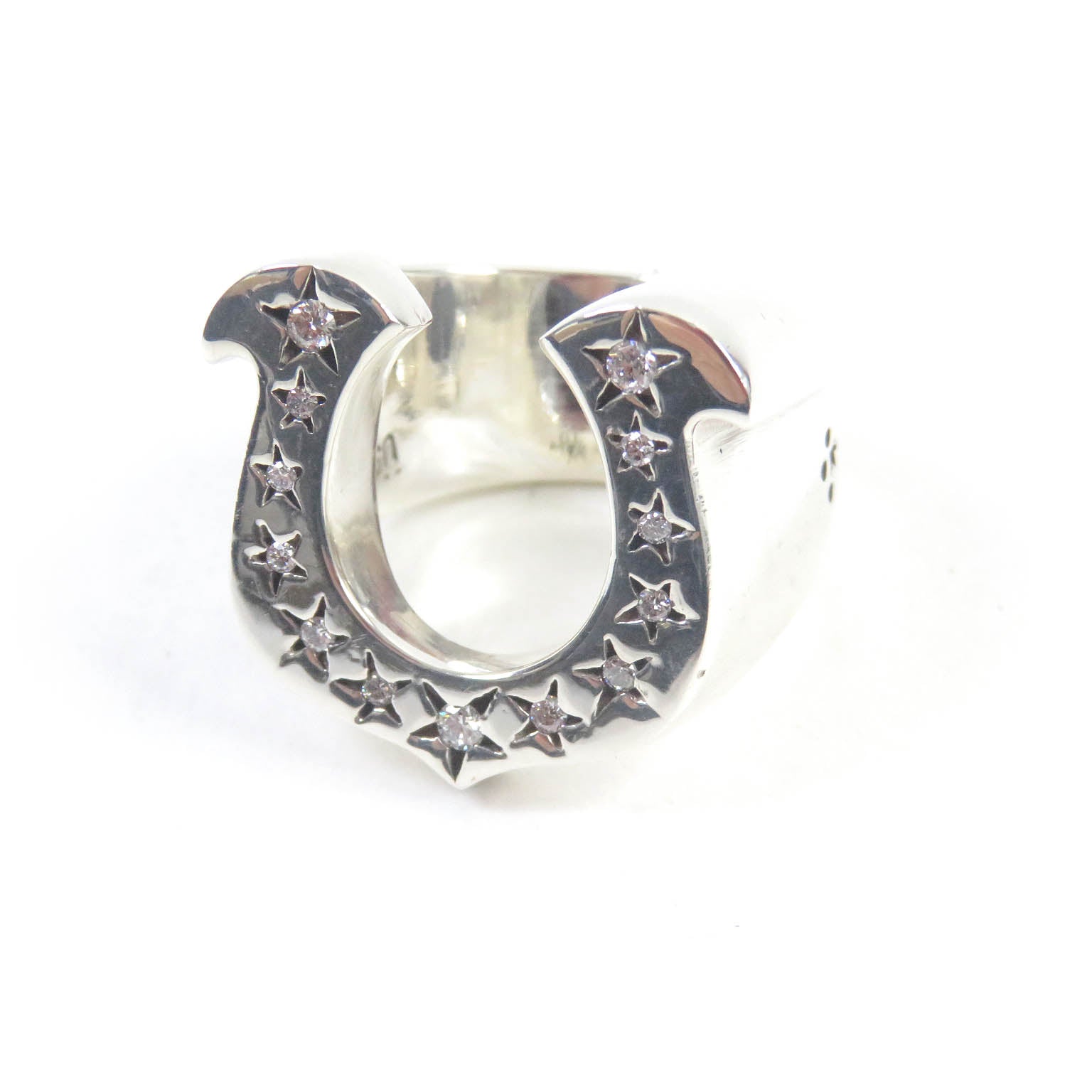 SV925 Diamond Horseshoe Ring Size 14