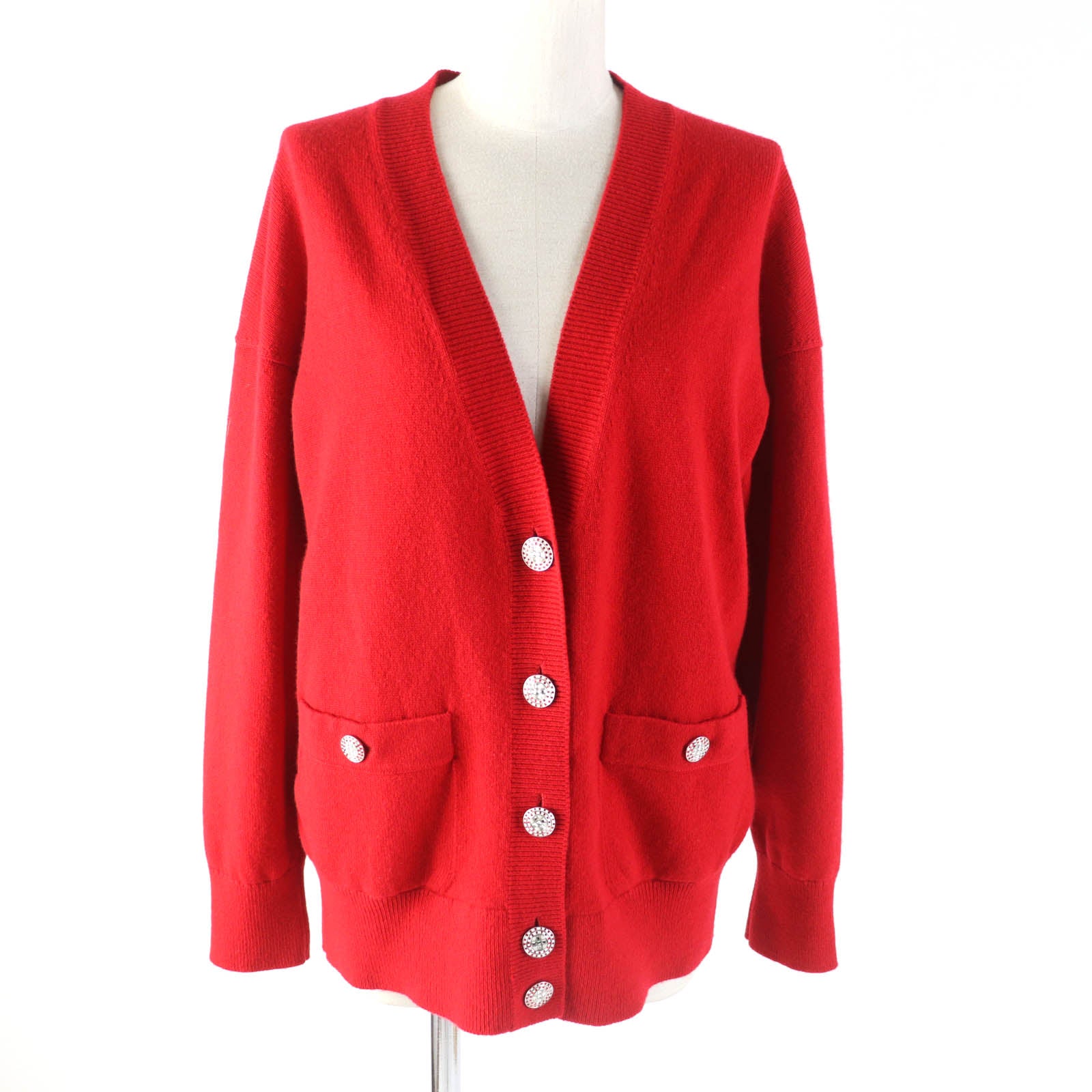 Chanel Cashmere V-neck Cardigan with Jewel Buttons