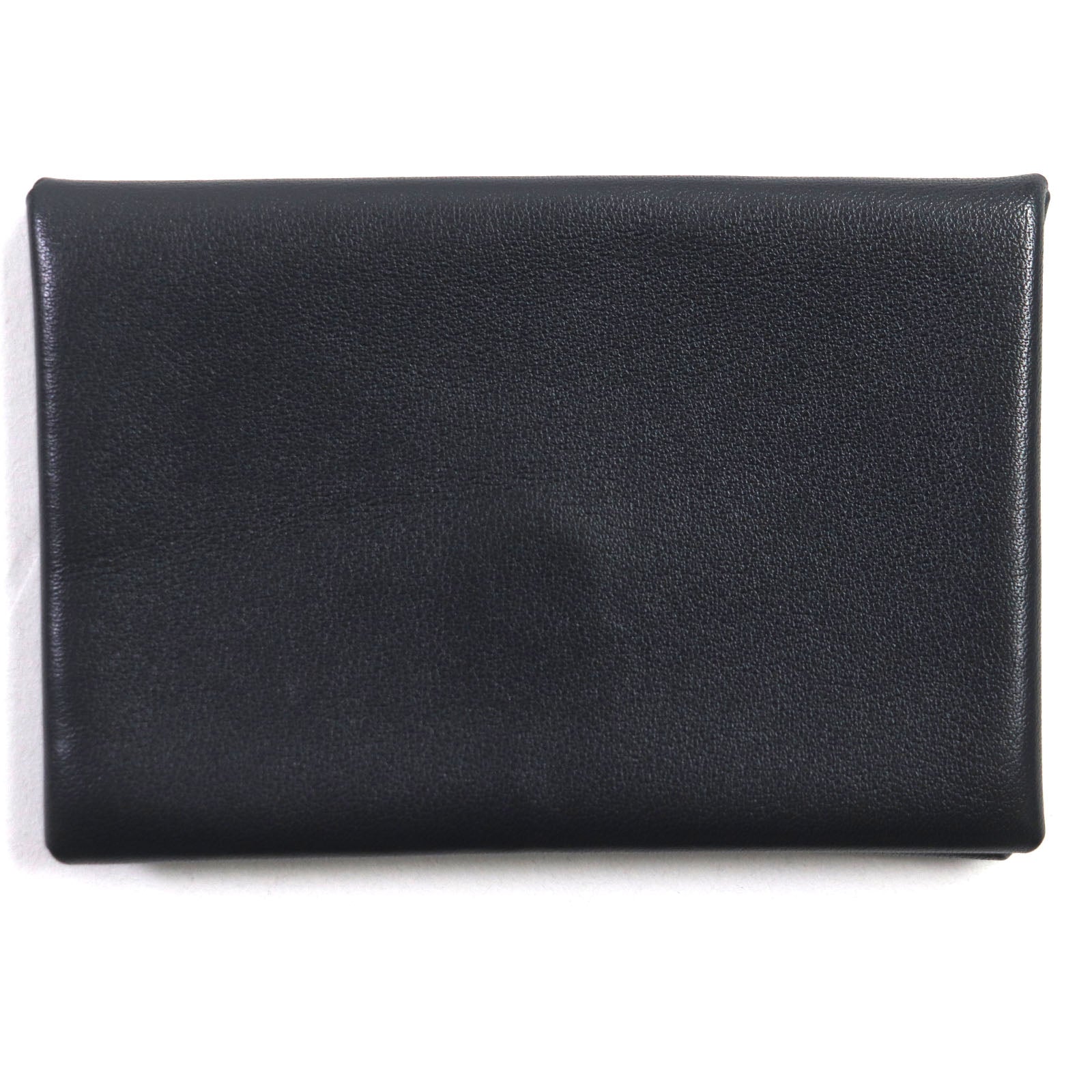 HERMES Calvi Verso Card Case Black Blue