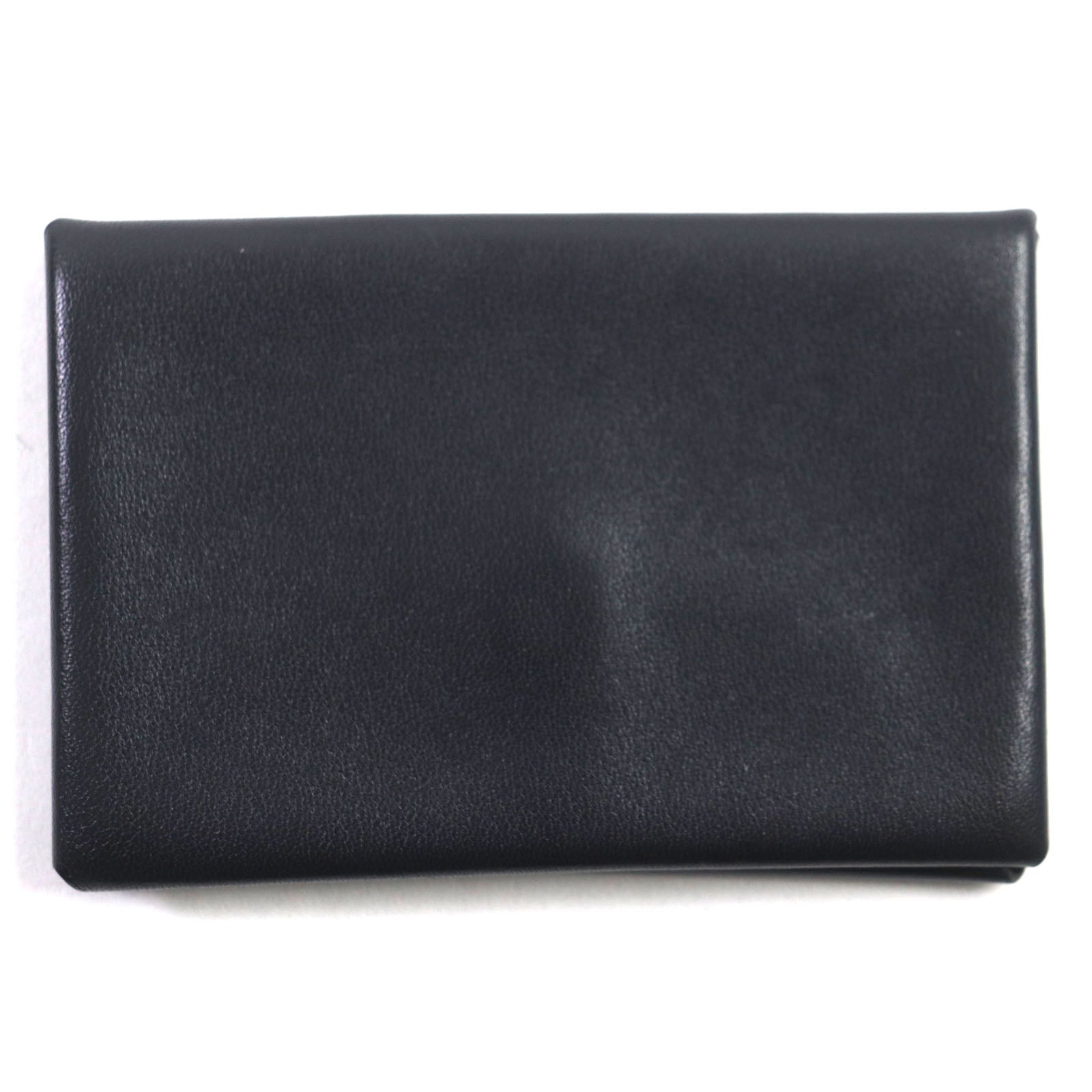 HERMES Calvi Verso Card Case Black Blue