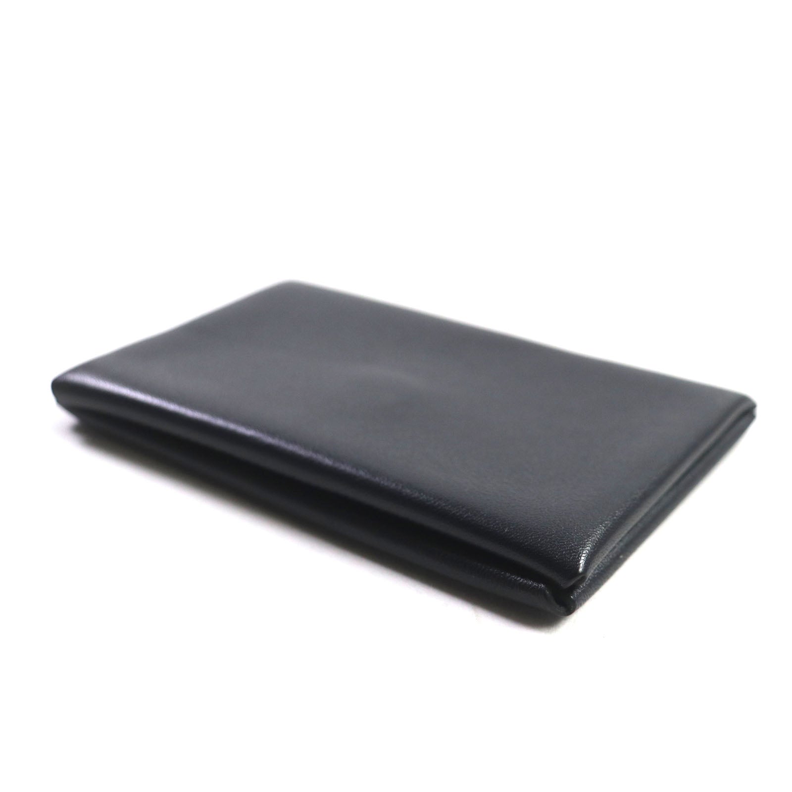 HERMES Calvi Verso Card Case Black Blue