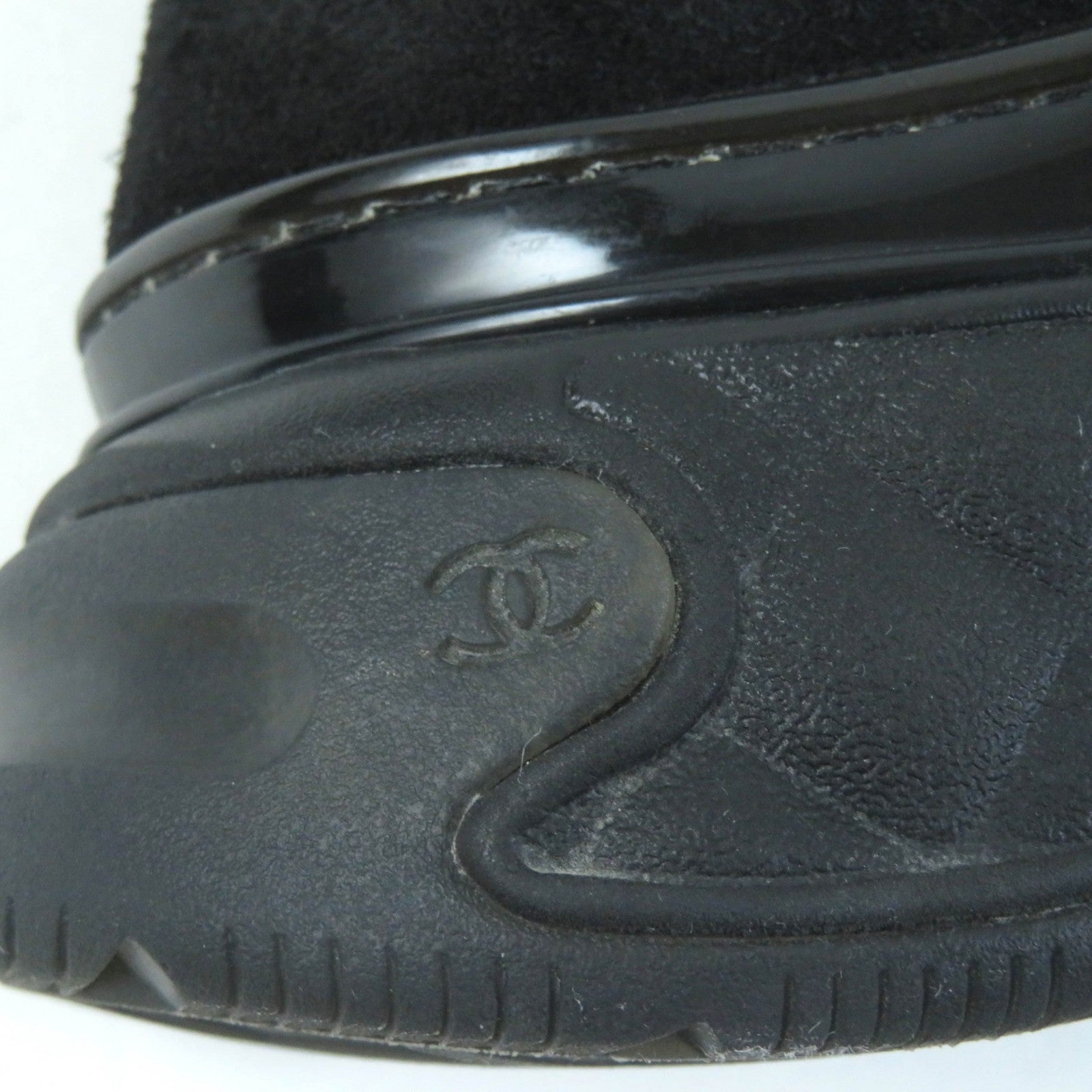 Chanel Suede High Cut Sneakers Black 37