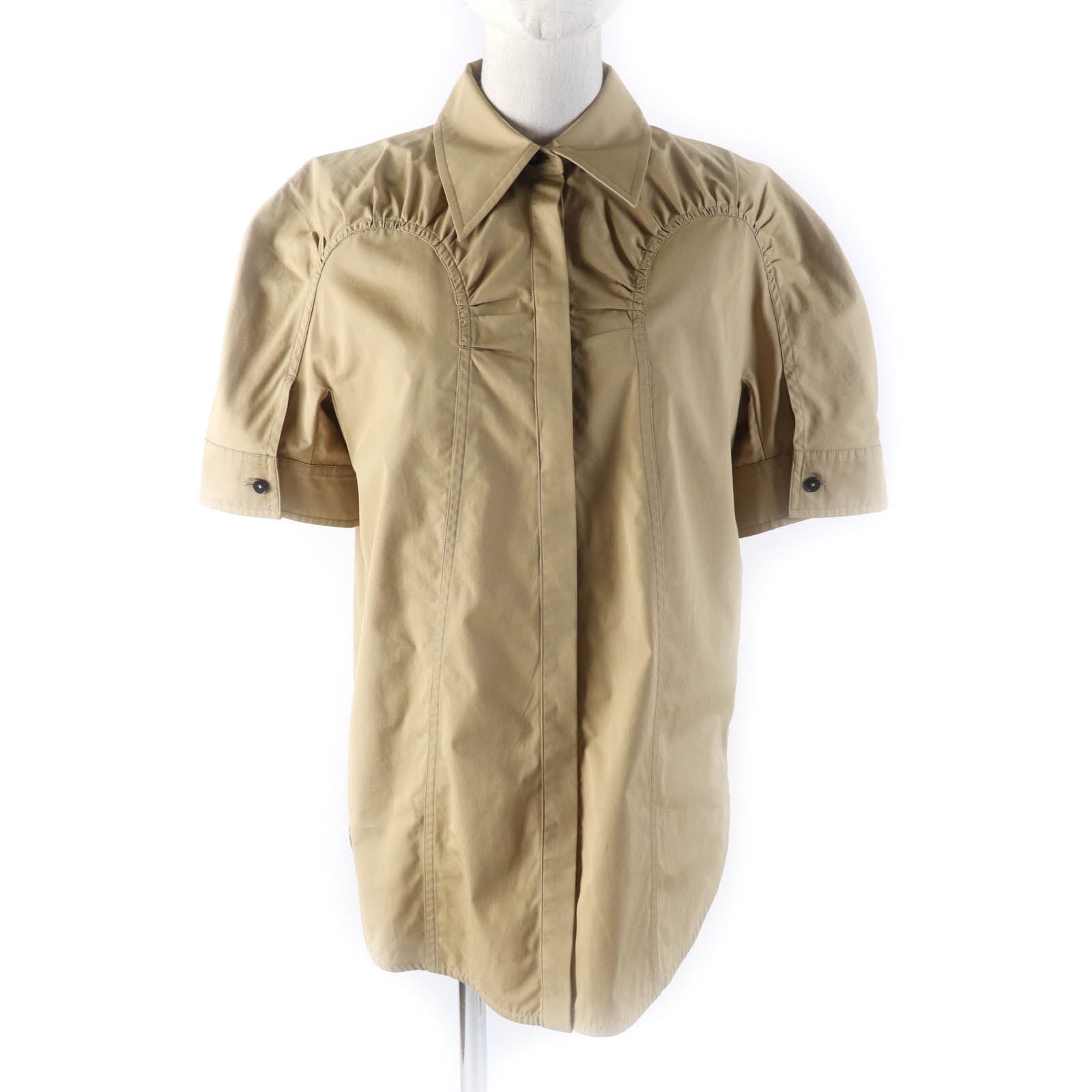 JIL SANDER Cotton Short Sleeve Shirt Brown Women