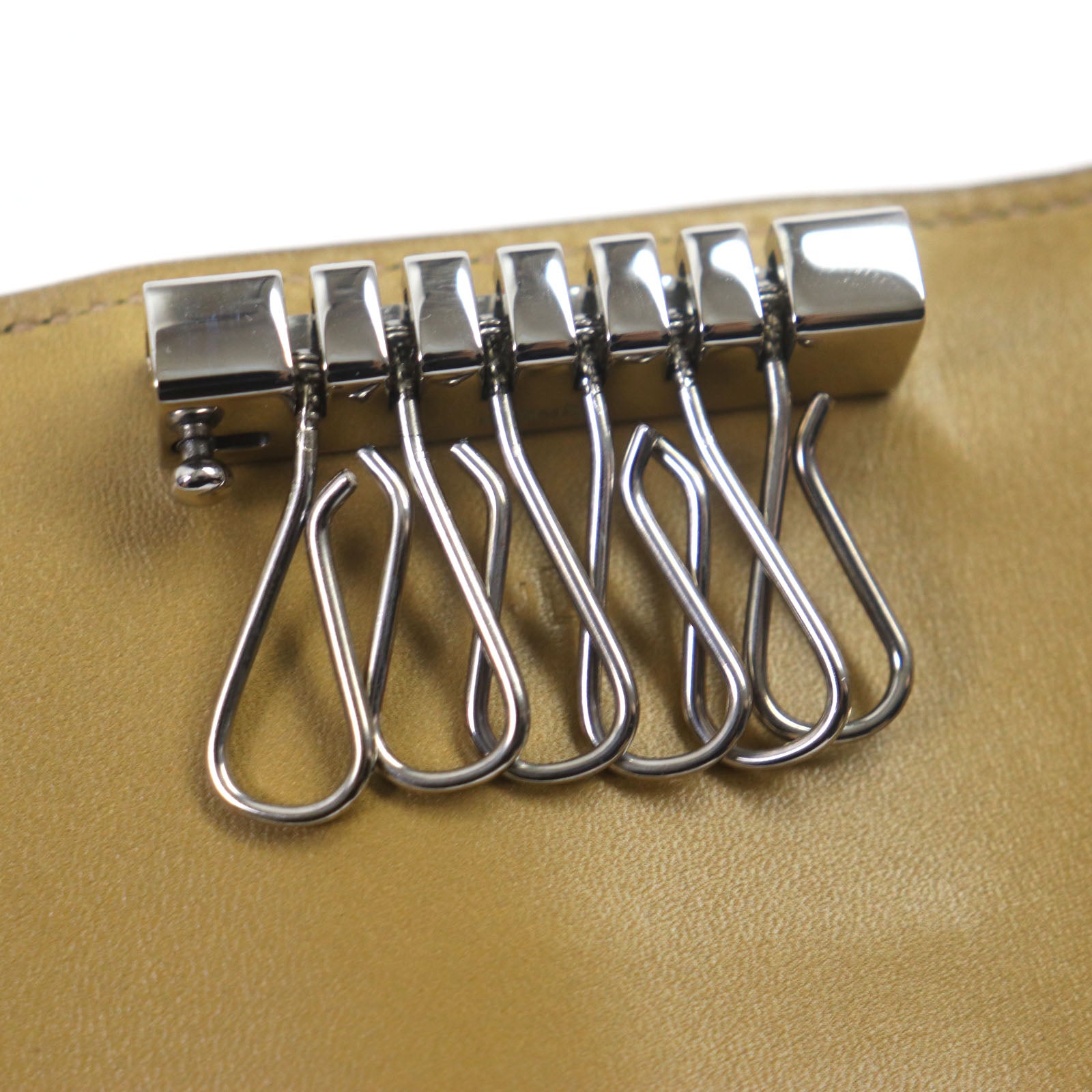 Hermes Box Calf Key Holder Silver Hooks