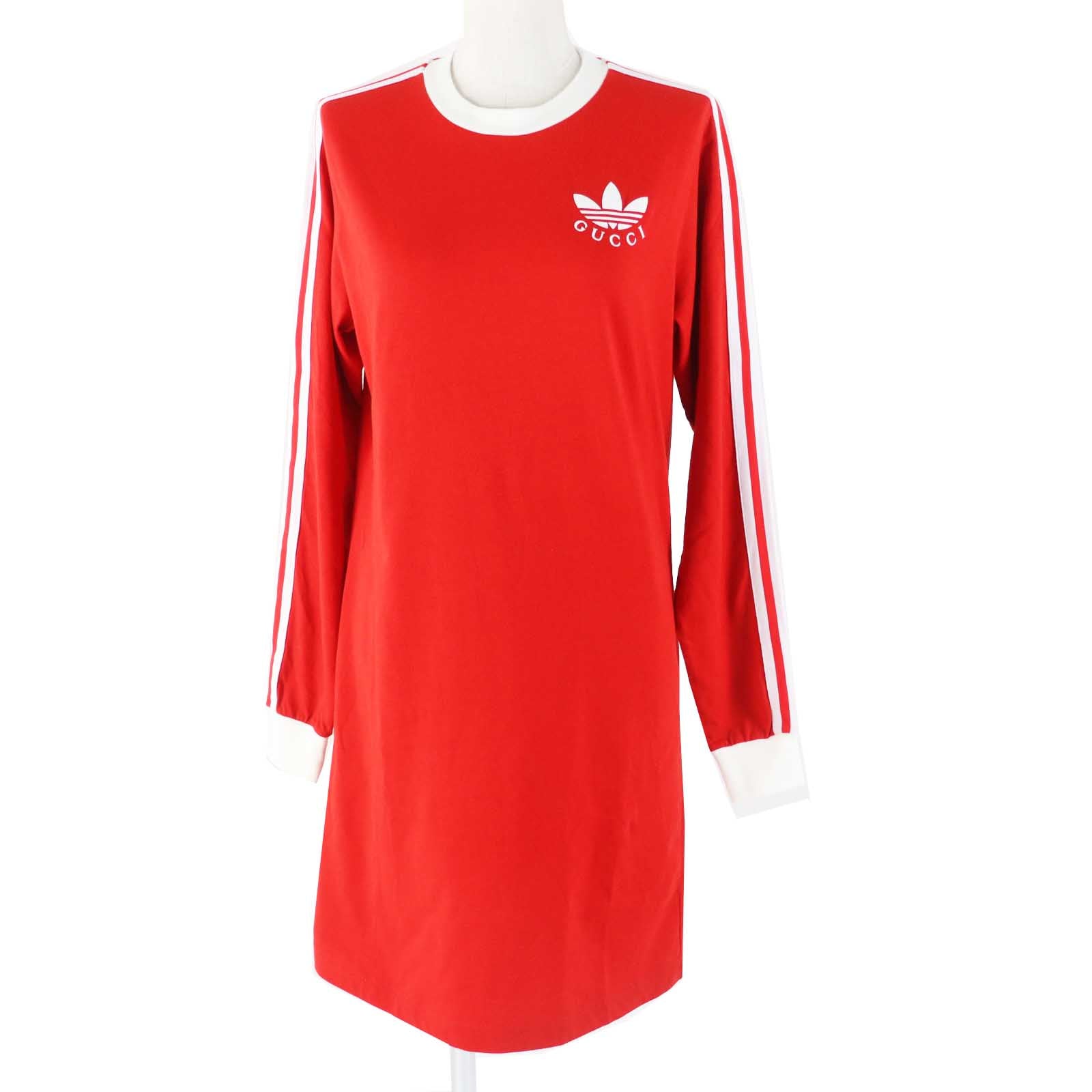 Gucci Adidas Cotton T-shirt Dress XS Red White