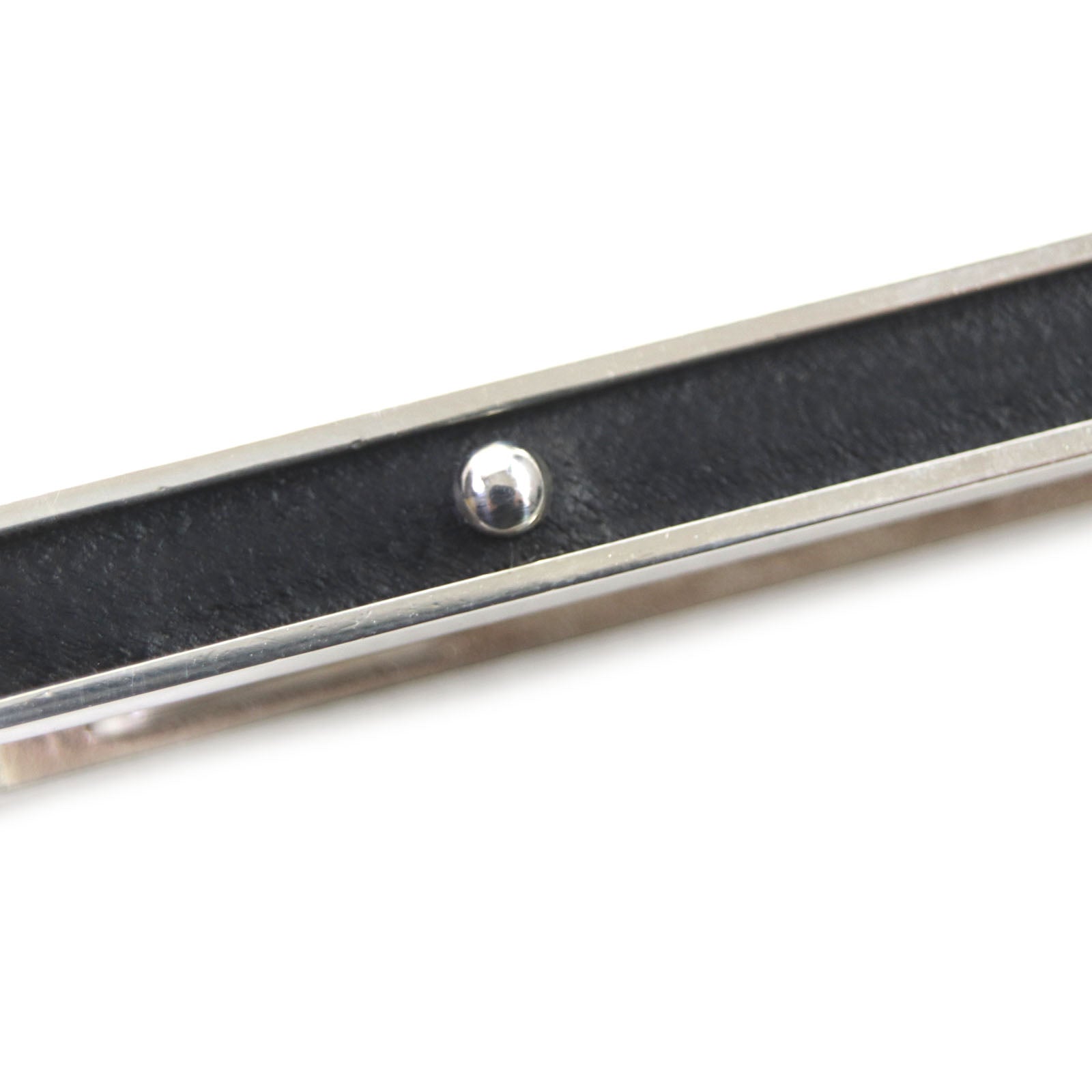 Hermes Ag925 Leather Tie Pin Clip Bar