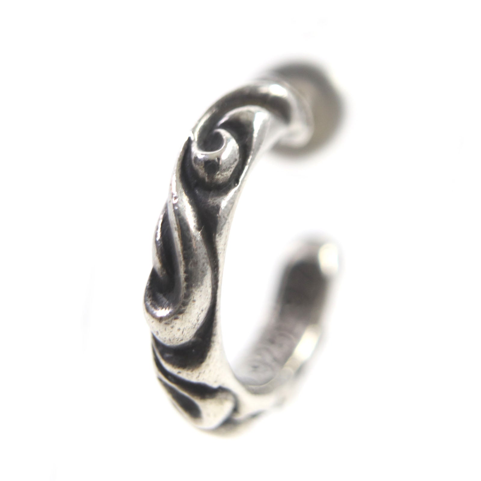 CHROME HEARTS Scroll Hoop Pierce SV925 K14 Silver