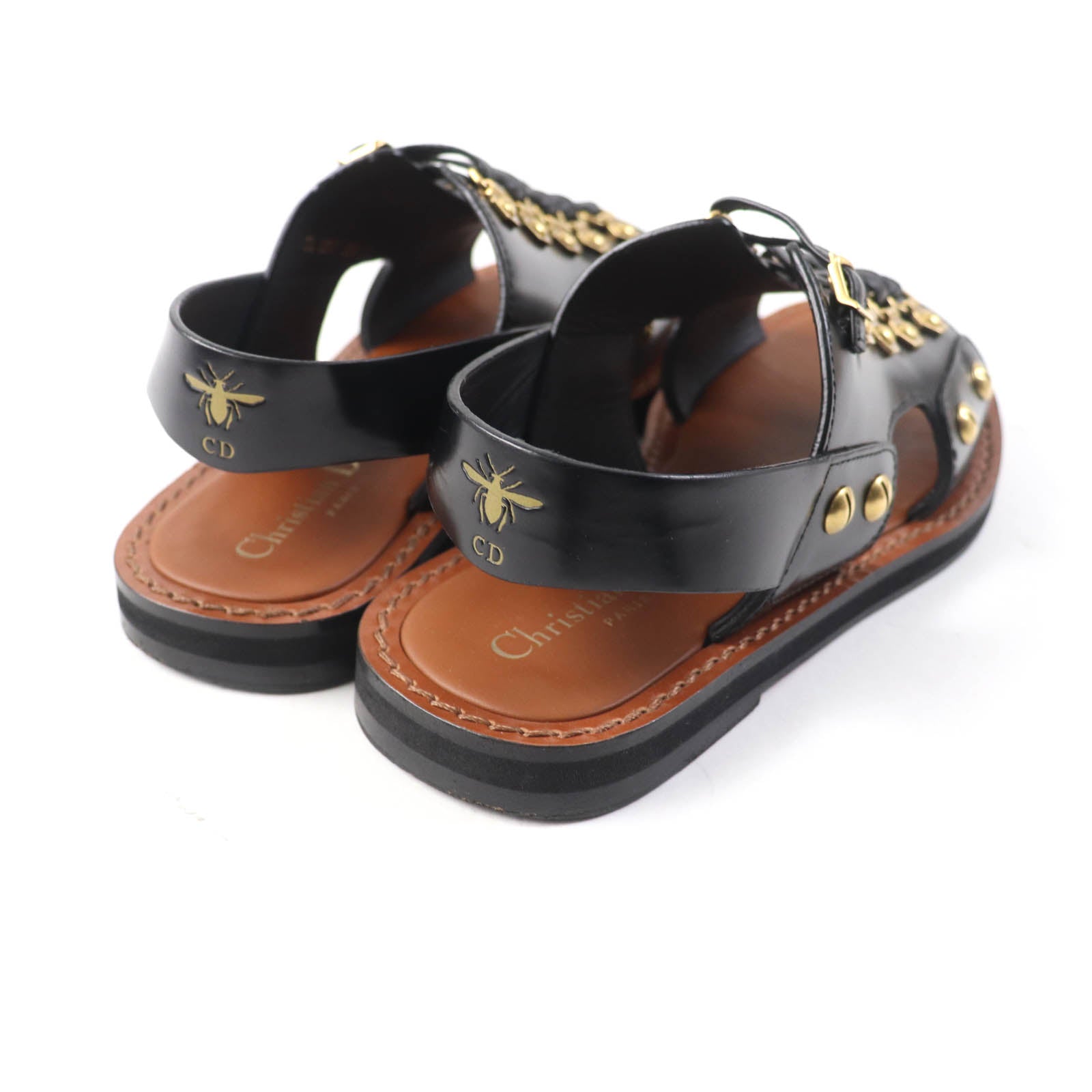 Dior WILDIOR Leather Sandals Brown 35.5