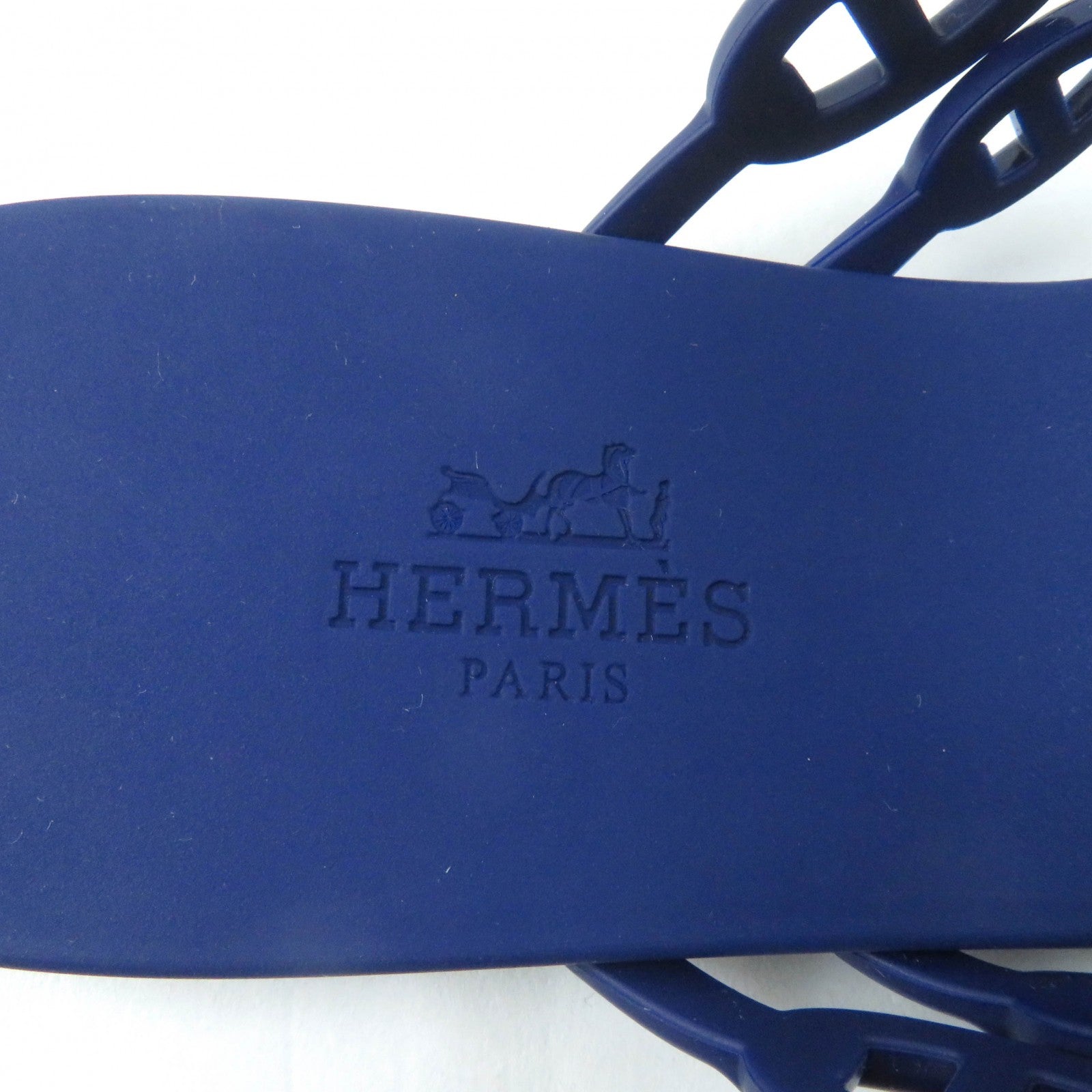 HERMES Chne Dunkel Rubber Sandals Purple 37