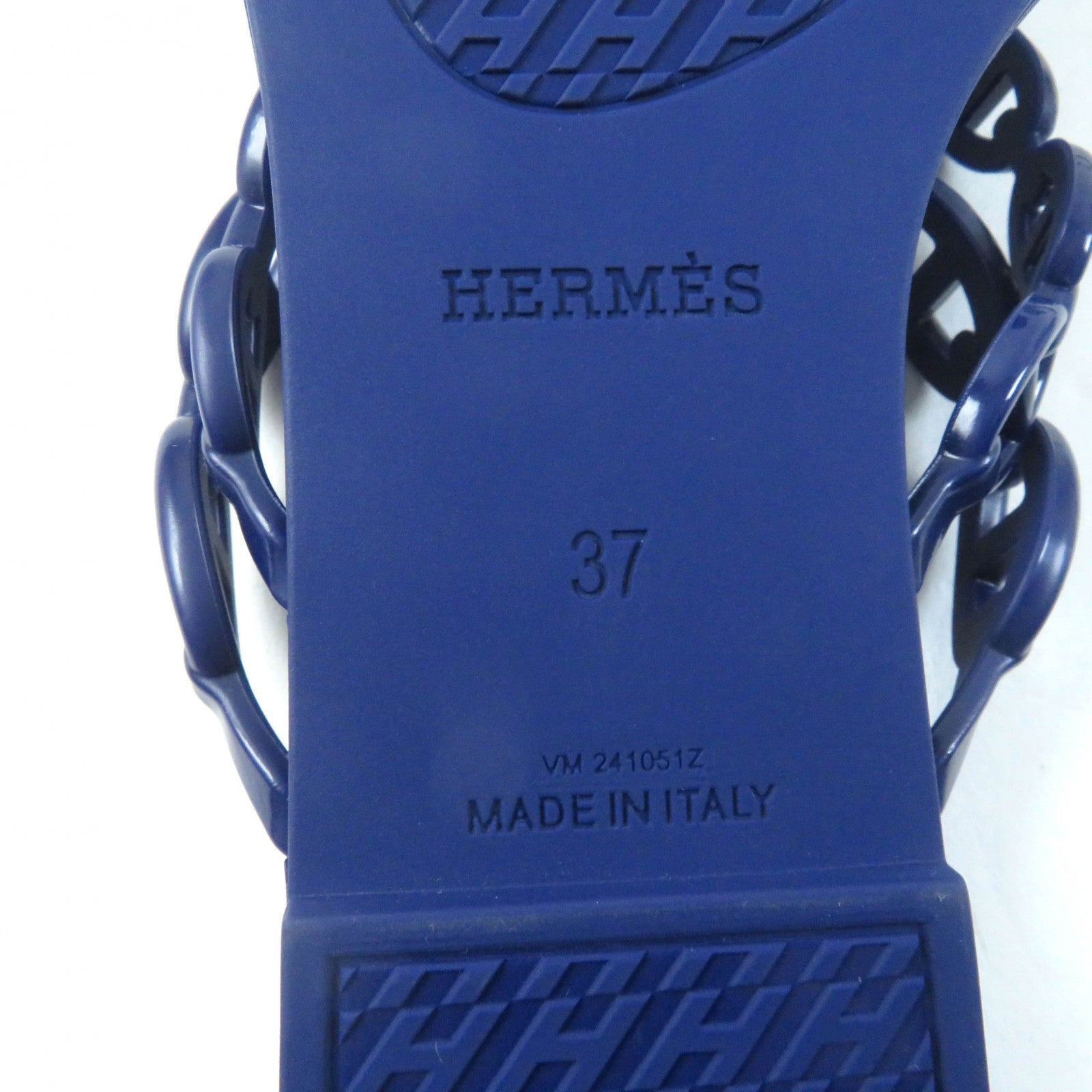 HERMES Chne Dunkel Rubber Sandals Purple 37