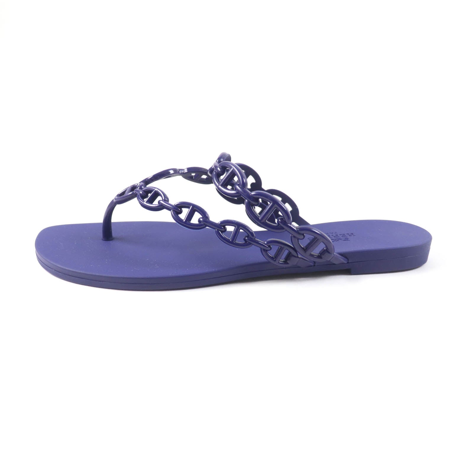 HERMES Chne Dunkel Rubber Sandals Purple 37