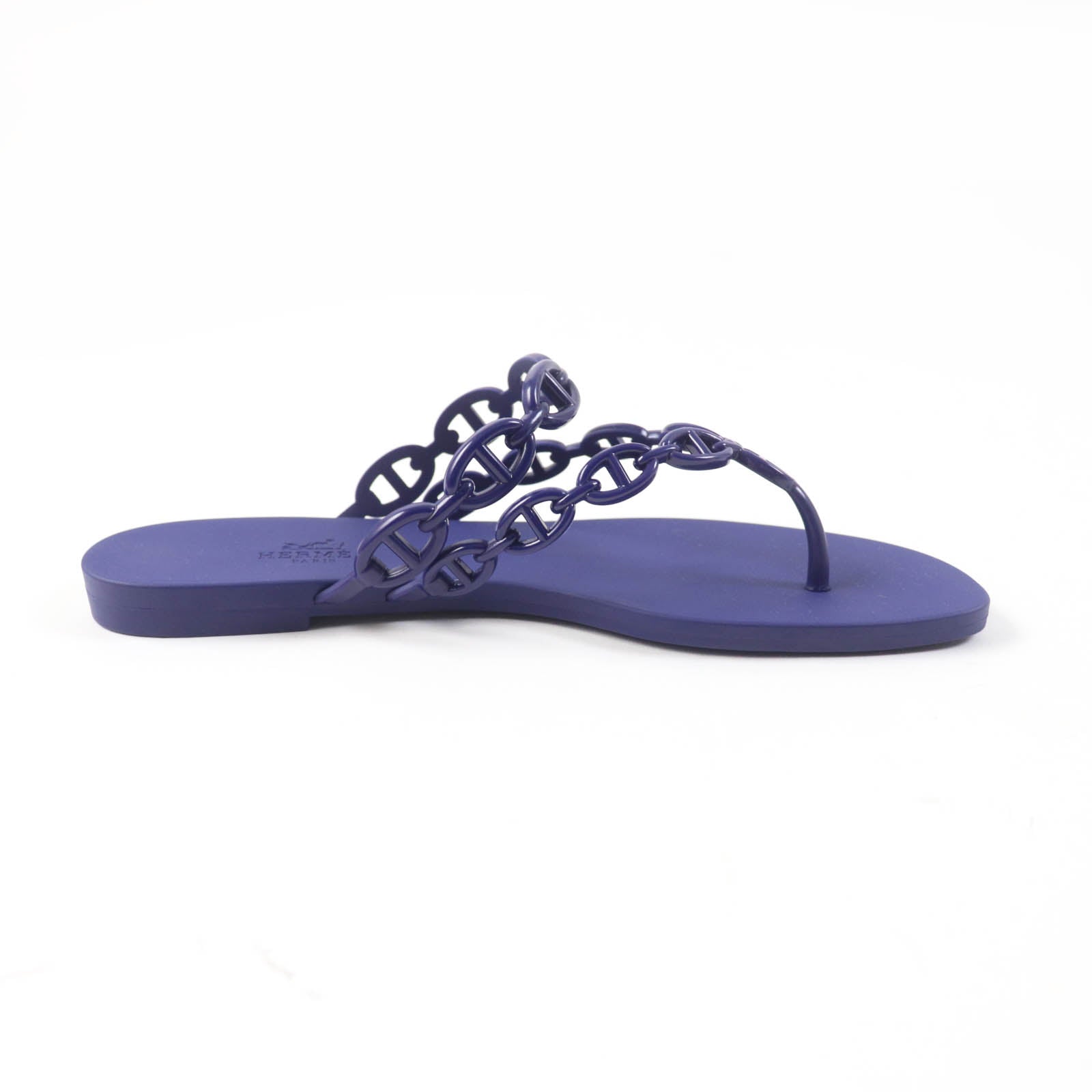 HERMES Chne Dunkel Rubber Sandals Purple 37