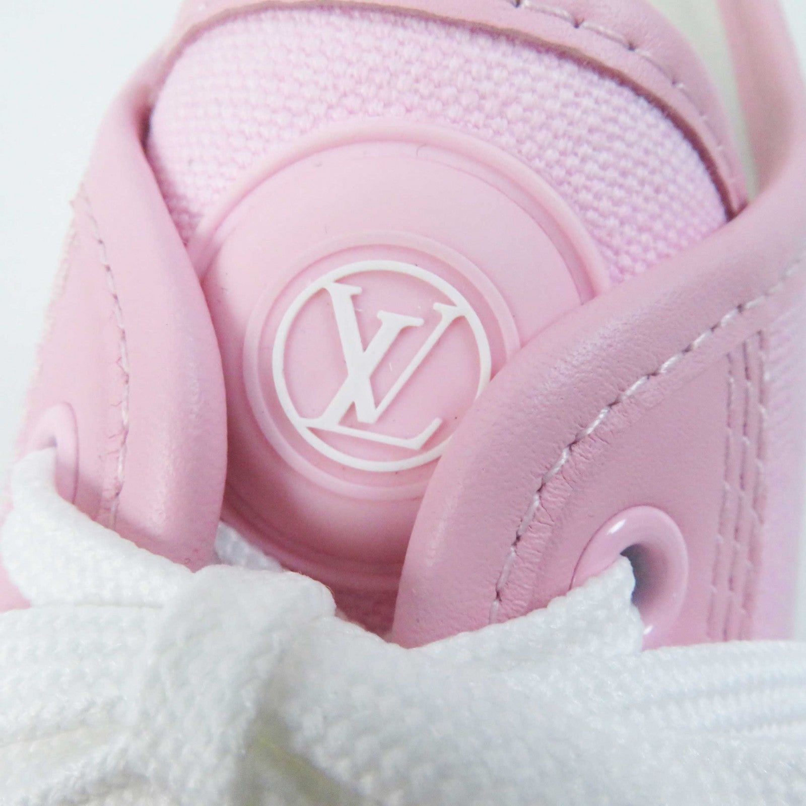 Louis Vuitton Leather Canvas Sneakers Pink 36.5