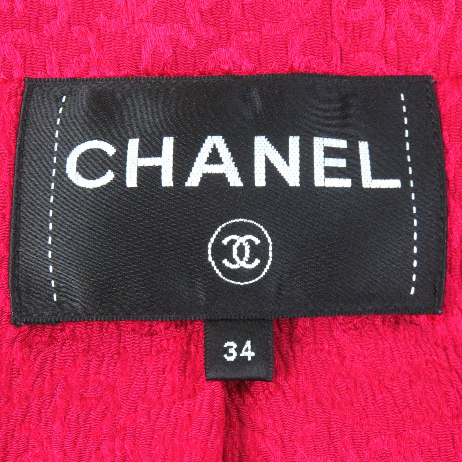 Chanel Tweed Jacket Wool Polyester Coco Button