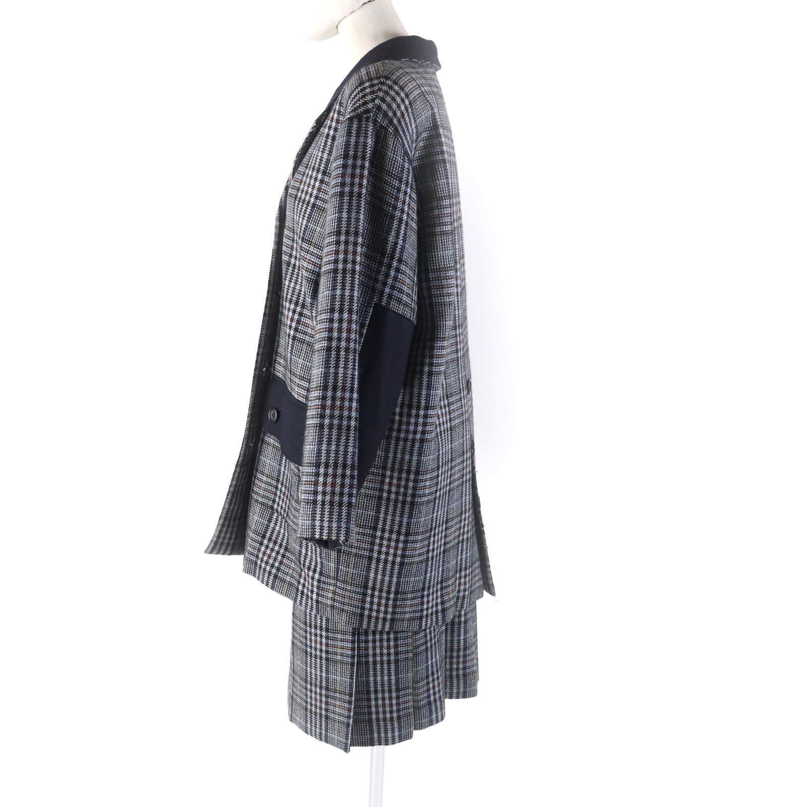 Dior Check Pattern Padded Jacket & Wrap Skirt S/M