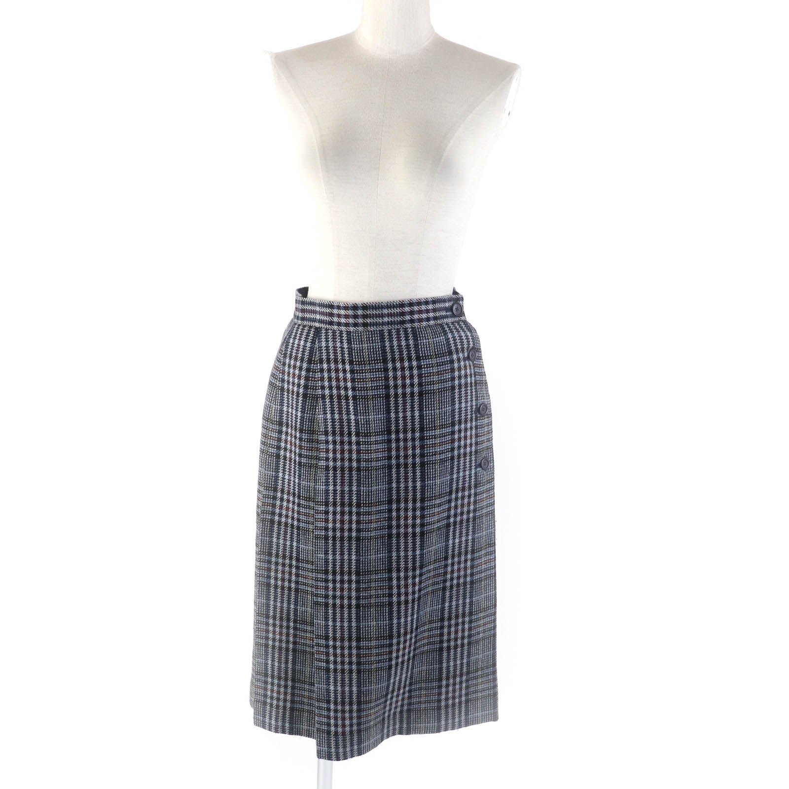 Dior Check Pattern Padded Jacket & Wrap Skirt S/M