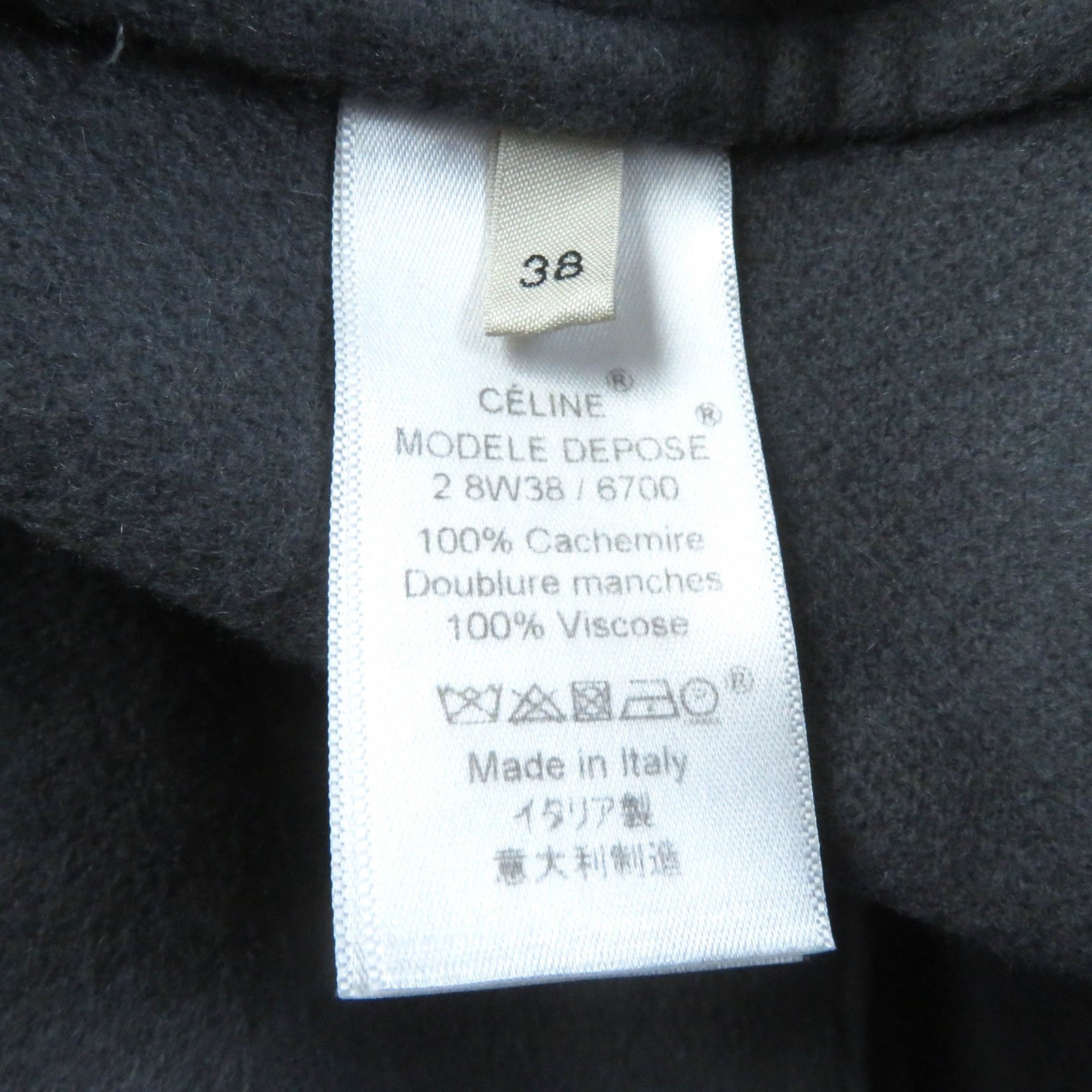 Celine Cashmere Front Open Crombie Coat Gray