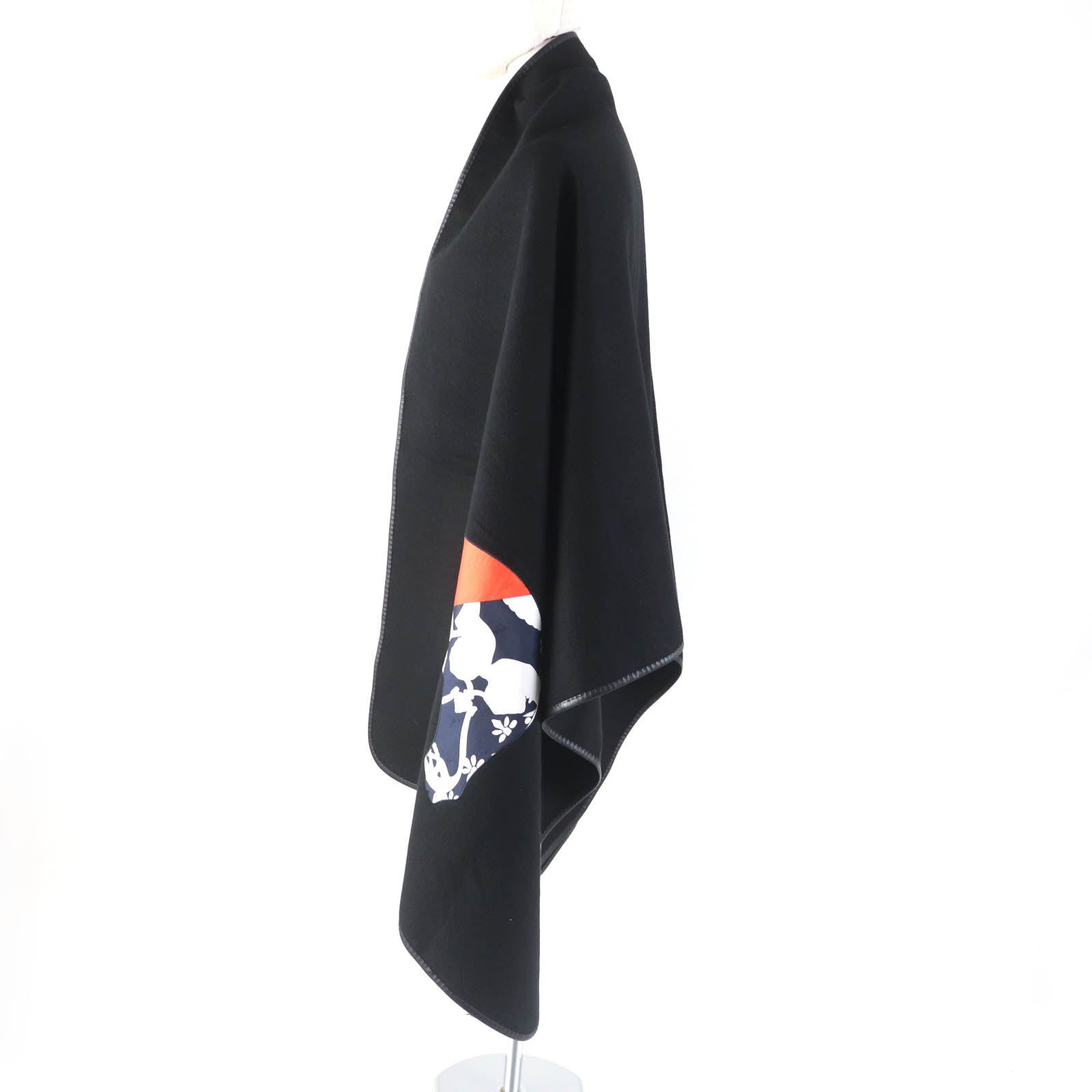 Hermes Etriers Cashmere Scarf Shawl Black