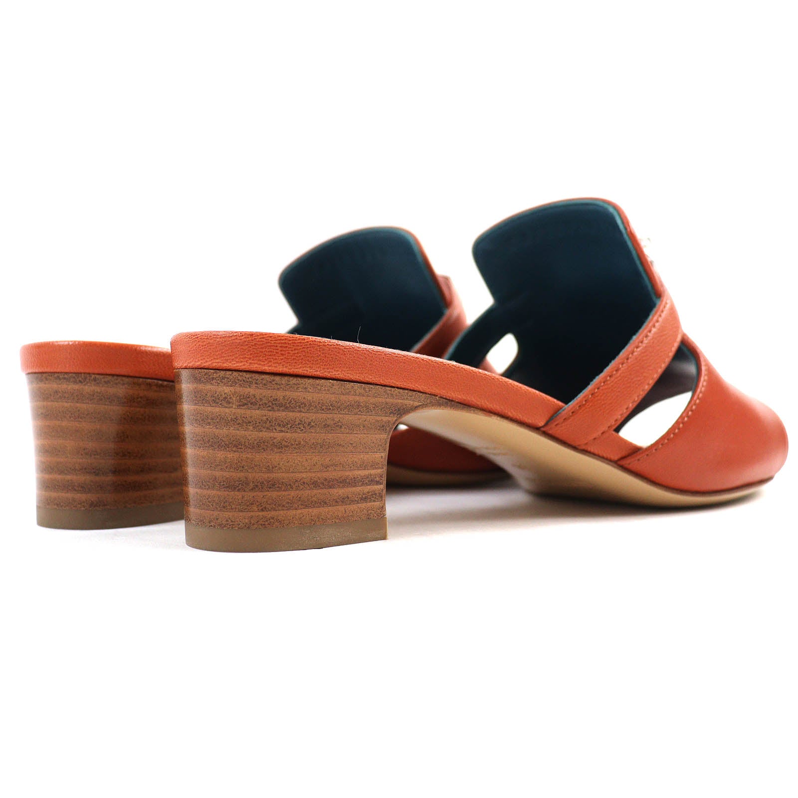 Hermes Kelly Buckle Leather Mules Brown