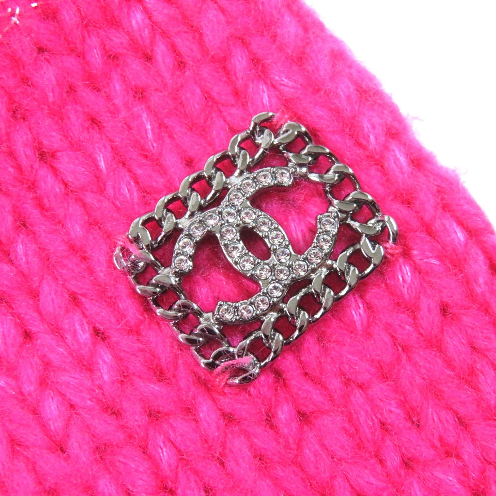 Chanel Cashmere Polyamide Silk COCO Mark Rhinestone Knit