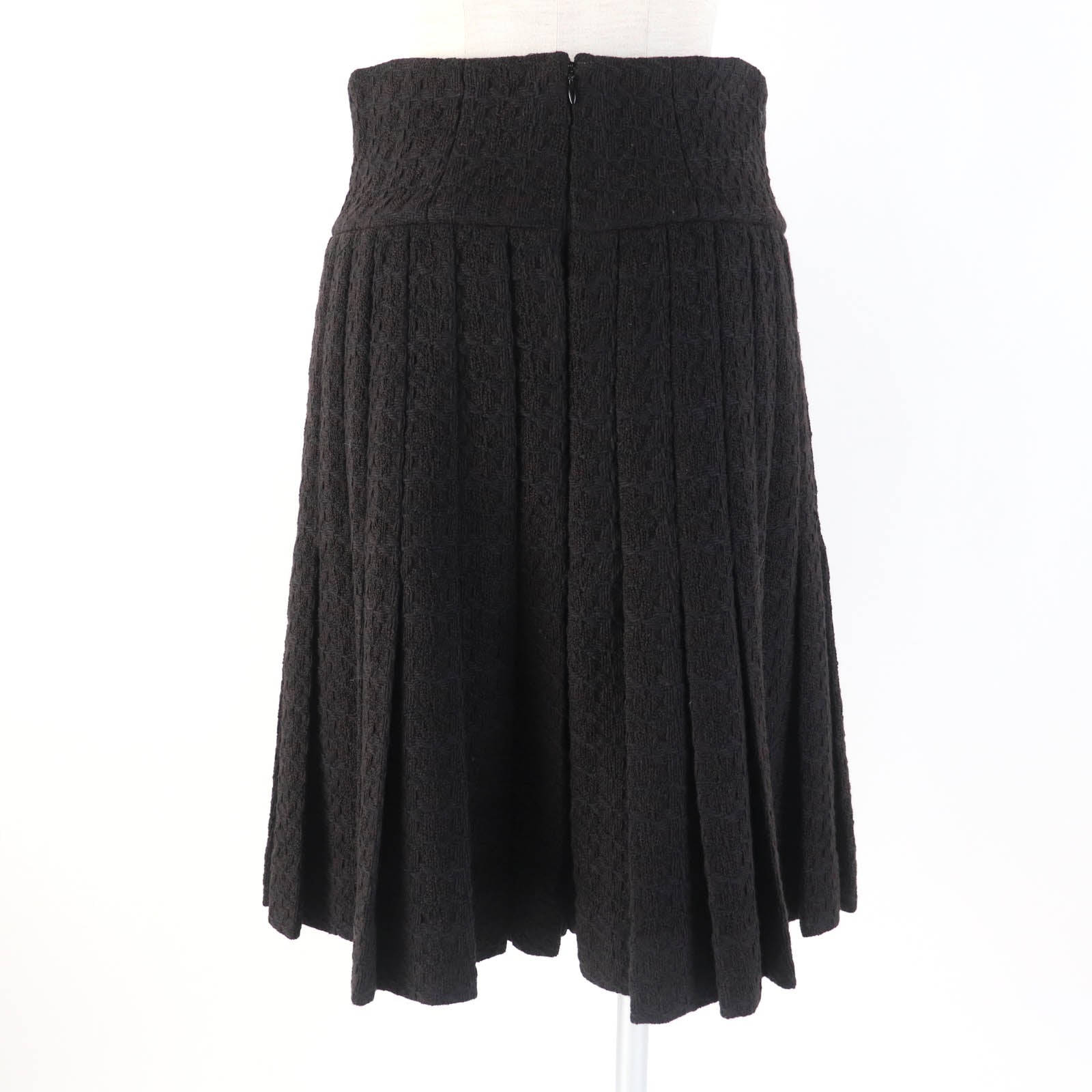 Chanel Wool Tweed Flare Skirt COCO Mark