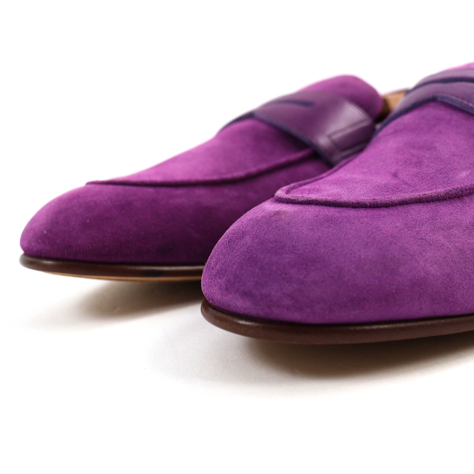 Louis Vuitton Suede Leather Loafers Purple 6.5