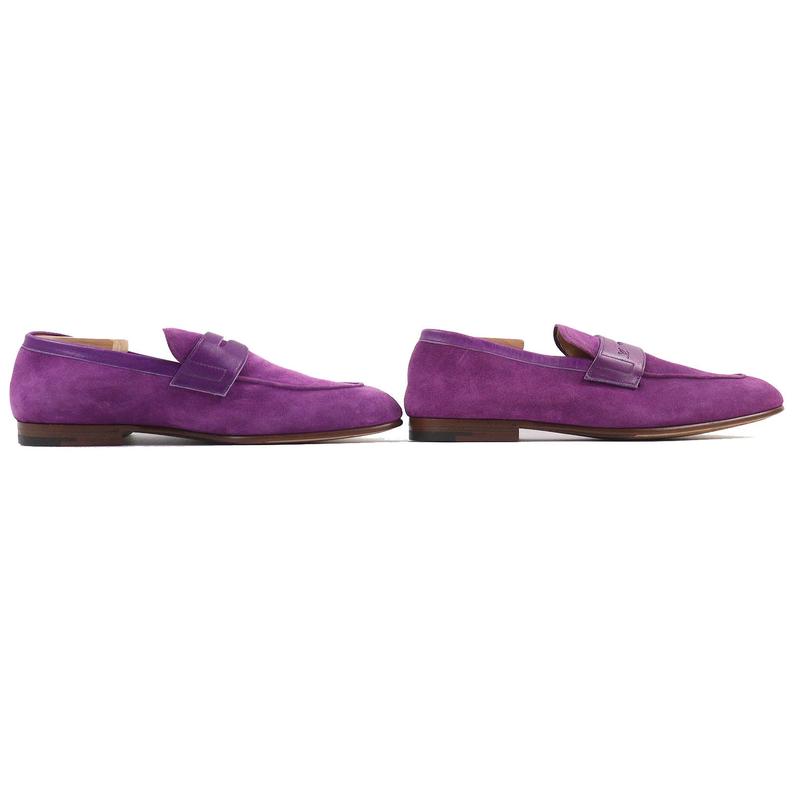 Louis Vuitton Suede Leather Loafers Purple 6.5