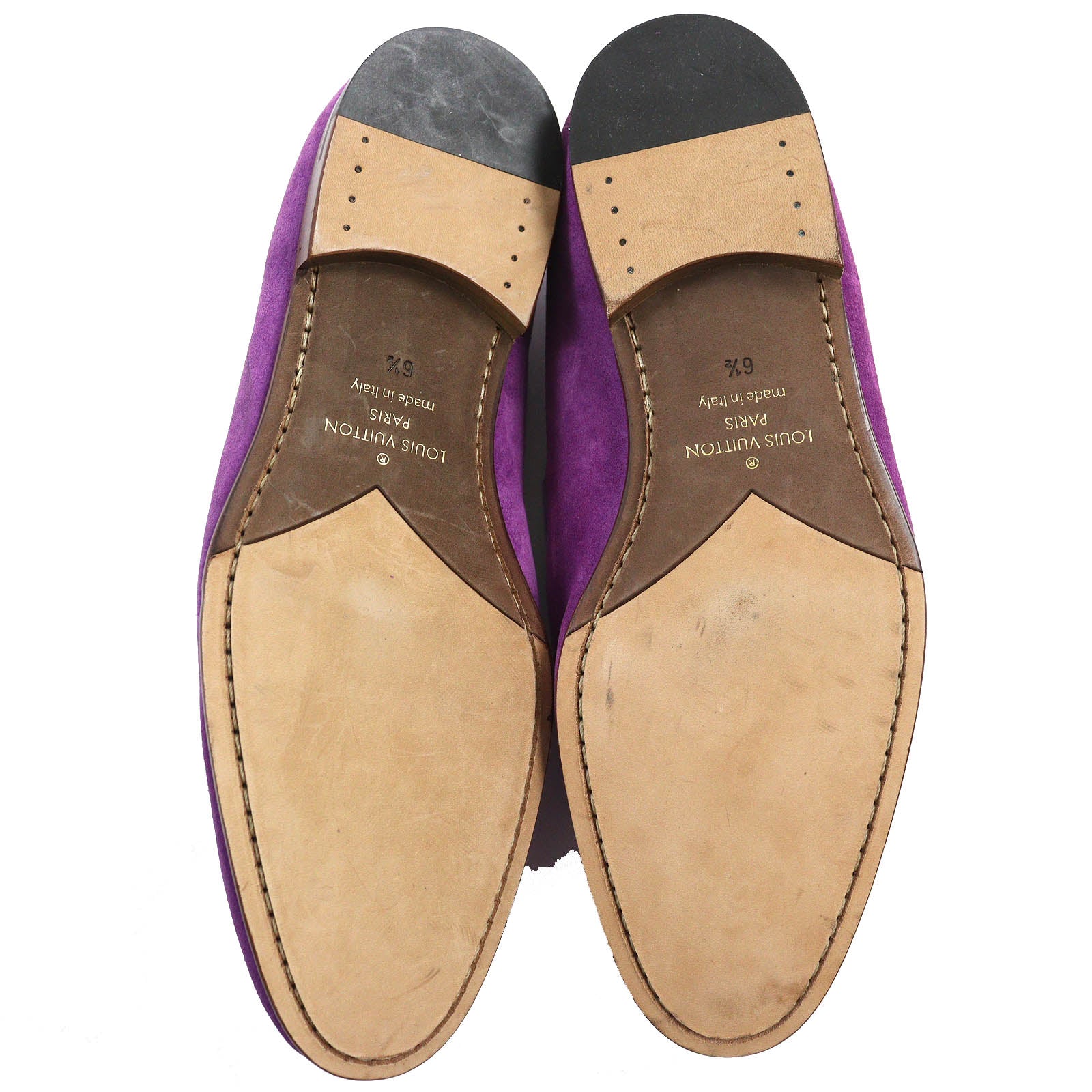 Louis Vuitton Suede Leather Loafers Purple 6.5