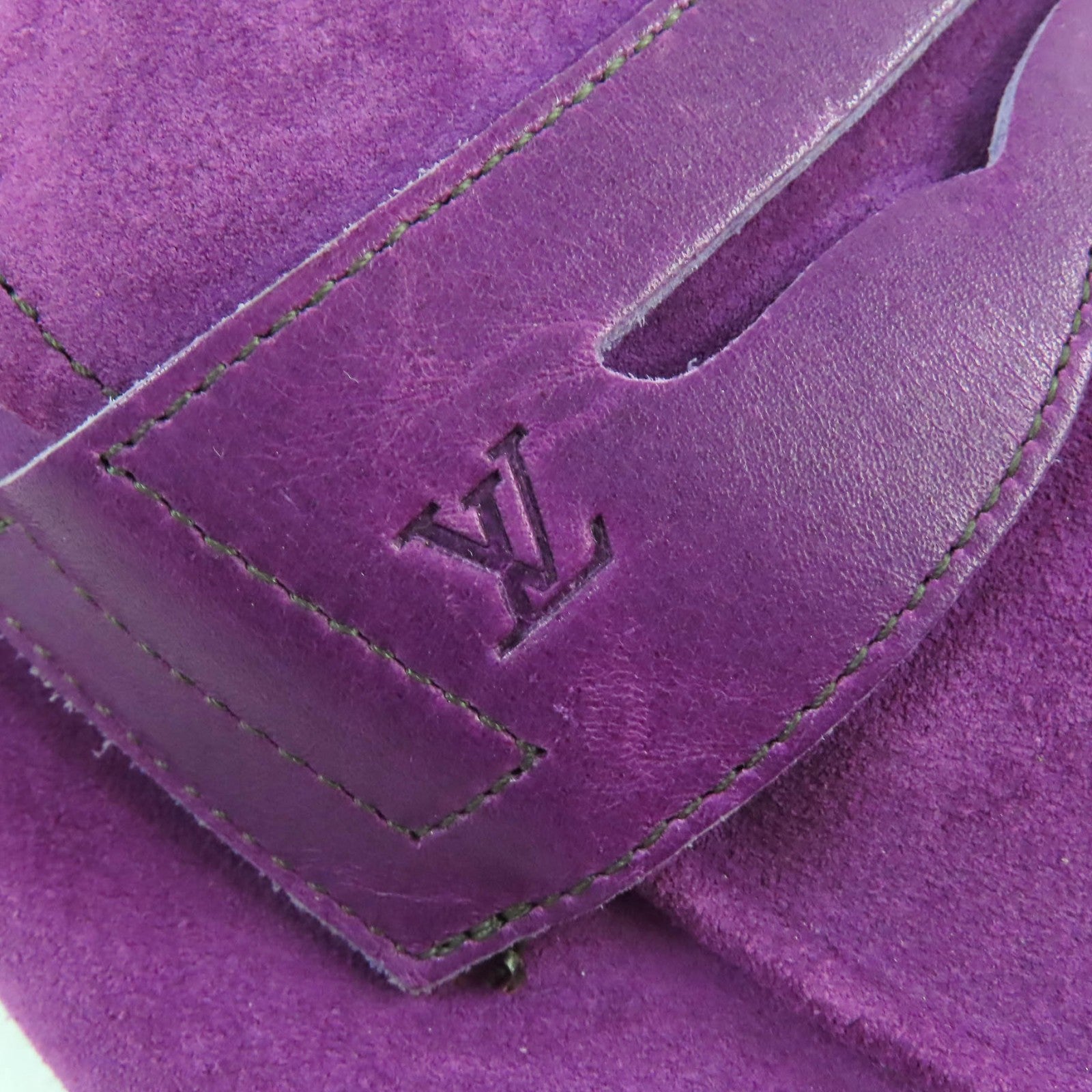 Louis Vuitton Suede Leather Loafers Purple 6.5